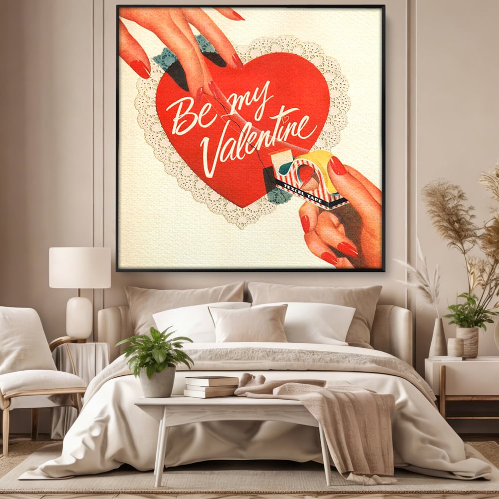 Tablou Canvas Premium, LuxCanva® E1083, Colajul Iubirii, Dragoste, Inima, Arta, Iubire, Clasic, Vintage, Retro, Felicitare, Nostalgie, Handmade, Maini, Degete, Living, Dormitor
