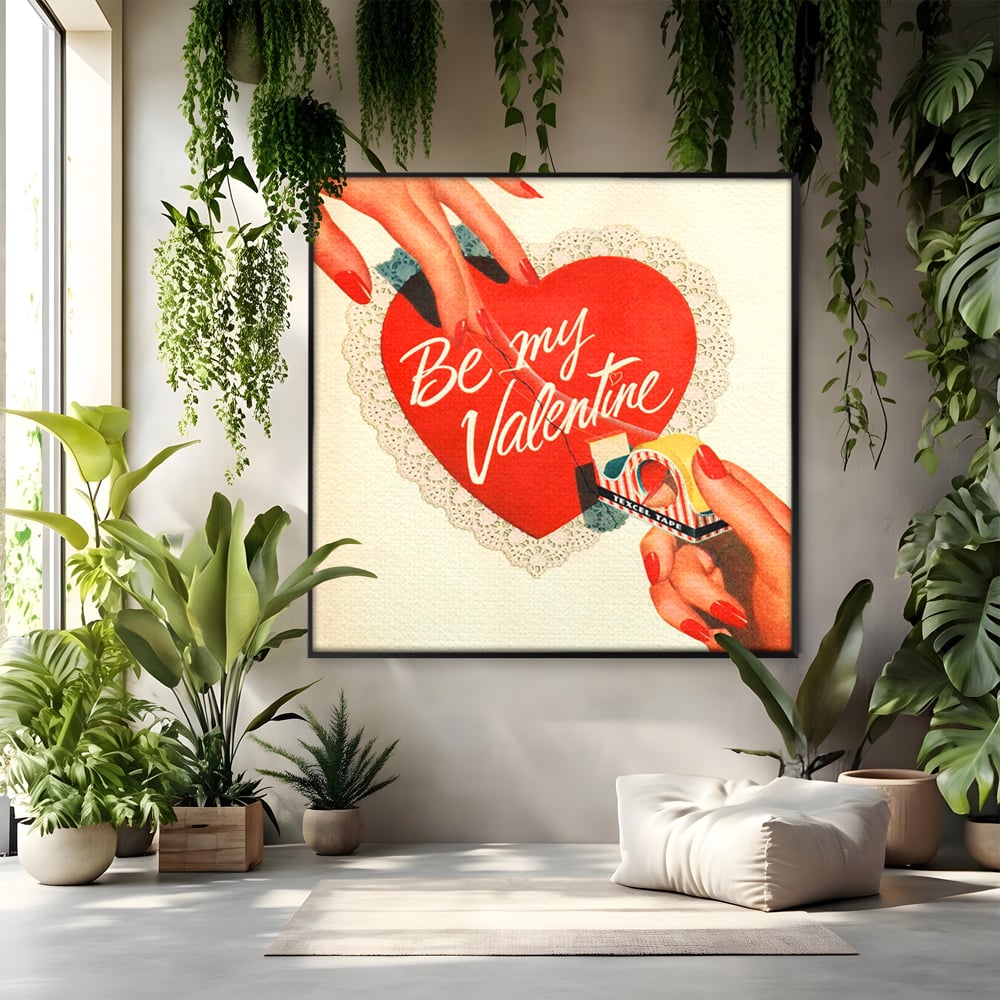 Tablou Canvas Premium, LuxCanva® E1083, Colajul Iubirii, Dragoste, Inima, Arta, Iubire, Clasic, Vintage, Retro, Felicitare, Nostalgie, Handmade, Maini, Degete, Living, Dormitor