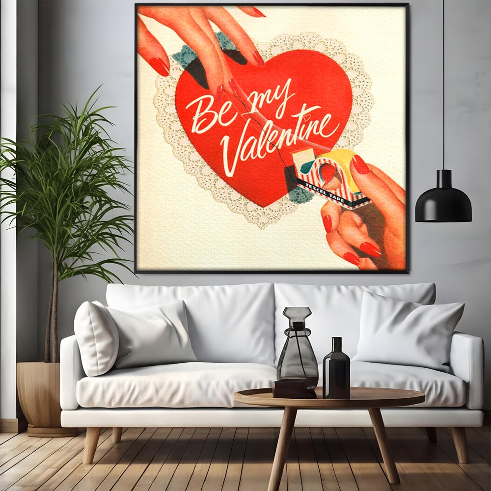 Tablou Canvas Premium, LuxCanva® E1083, Colajul Iubirii, Dragoste, Inima, Arta, Iubire, Clasic, Vintage, Retro, Felicitare, Nostalgie, Handmade, Maini, Degete, Living, Dormitor