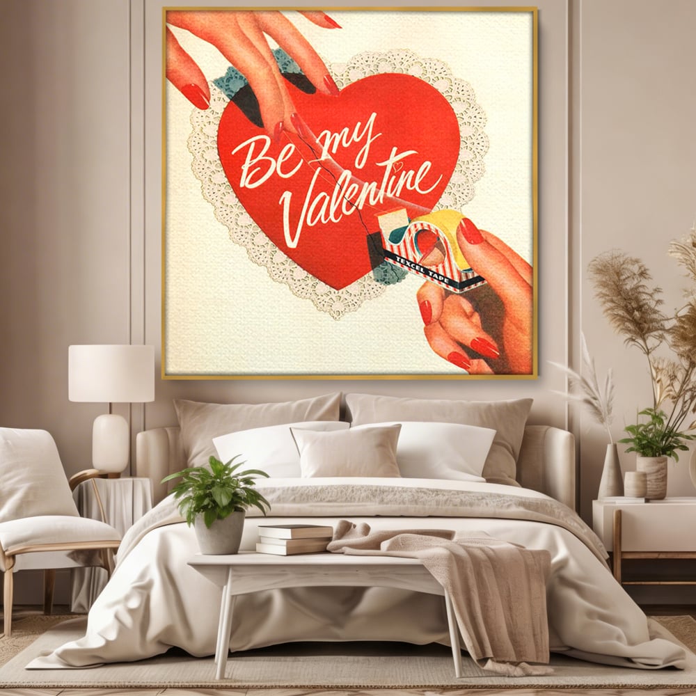 Tablou Canvas Premium, LuxCanva® E1083, Colajul Iubirii, Dragoste, Inima, Arta, Iubire, Clasic, Vintage, Retro, Felicitare, Nostalgie, Handmade, Maini, Degete, Living, Dormitor