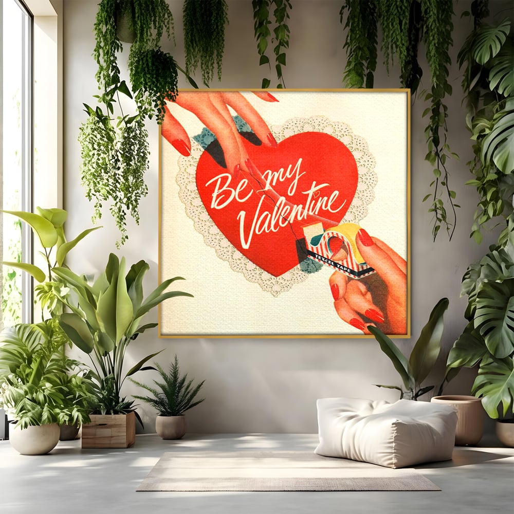 Tablou Canvas Premium, LuxCanva® E1083, Colajul Iubirii, Dragoste, Inima, Arta, Iubire, Clasic, Vintage, Retro, Felicitare, Nostalgie, Handmade, Maini, Degete, Living, Dormitor