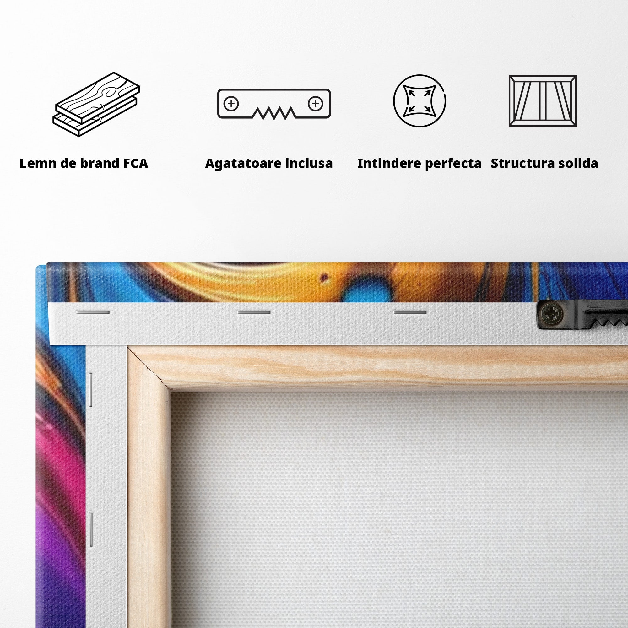 Set 2 Tablouri Canvas Premium LuxCanva® E2-1040, Aripile Vietii, Abstract, Fluid, Texturat, Aripi, Calm, Living Room, Culori vibrante