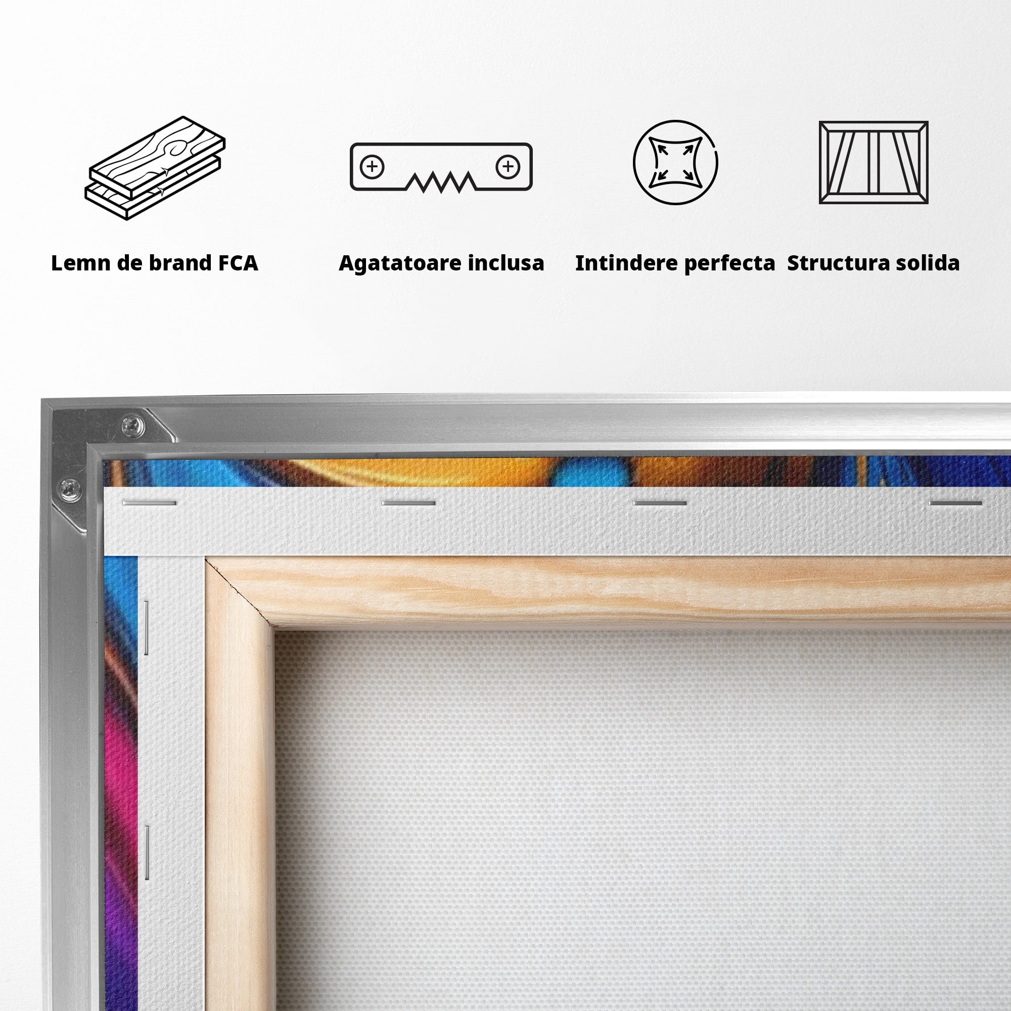 Set 2 Tablouri Canvas Premium LuxCanva® E2-1040, Aripile Vietii, Abstract, Fluid, Texturat, Aripi, Calm, Living Room, Culori vibrante