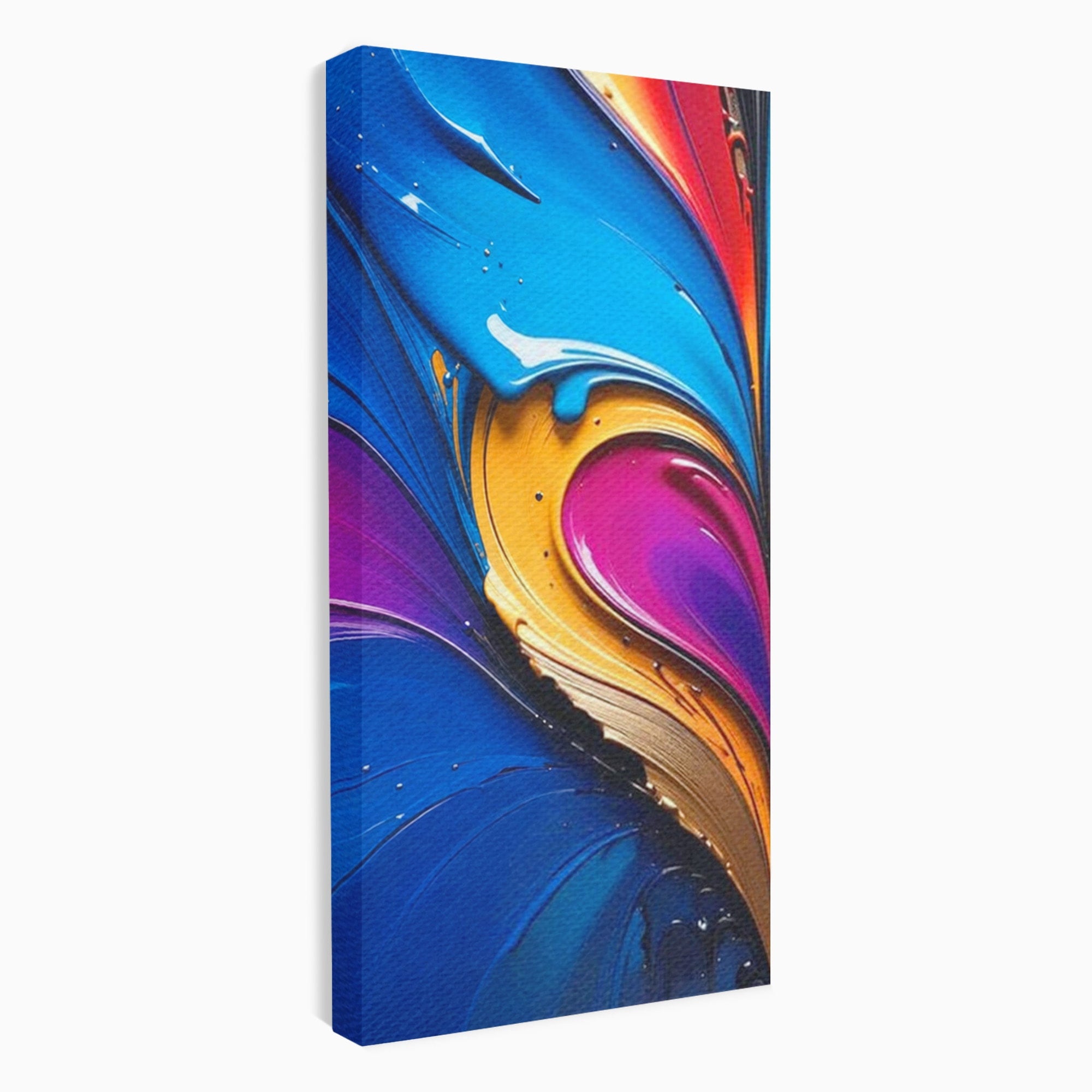 Set 2 Tablouri Canvas Premium LuxCanva® E2-1040, Aripile Vietii, Abstract, Fluid, Texturat, Aripi, Calm, Living Room, Culori vibrante