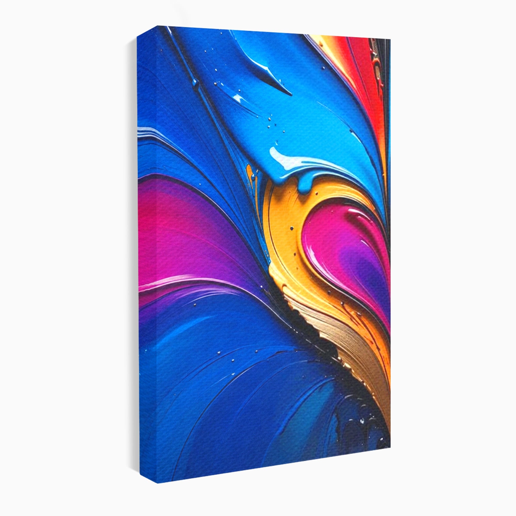 Set 2 Tablouri Canvas Premium LuxCanva® E2-1040, Aripile Vietii, Abstract, Fluid, Texturat, Aripi, Calm, Living Room, Culori vibrante