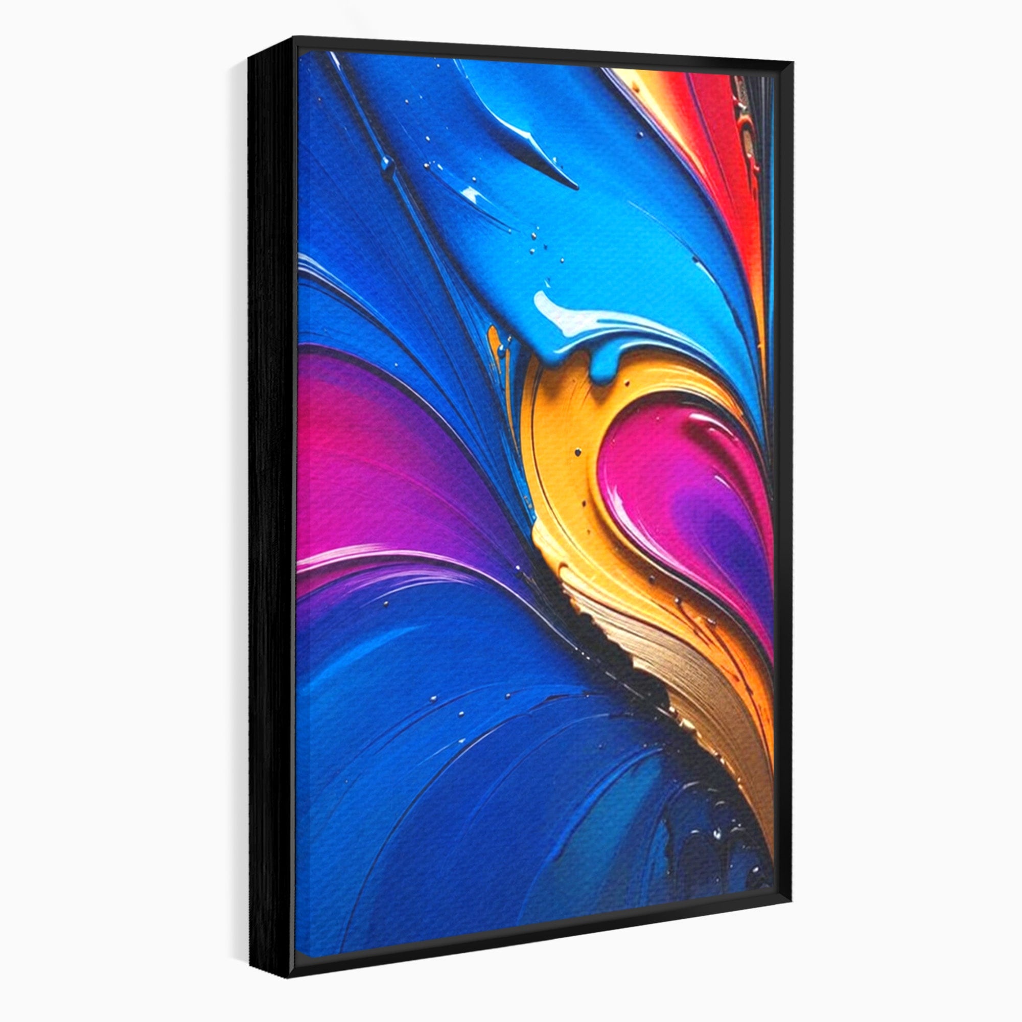 Set 2 Tablouri Canvas Premium LuxCanva® E2-1040, Aripile Vietii, Abstract, Fluid, Texturat, Aripi, Calm, Living Room, Culori vibrante