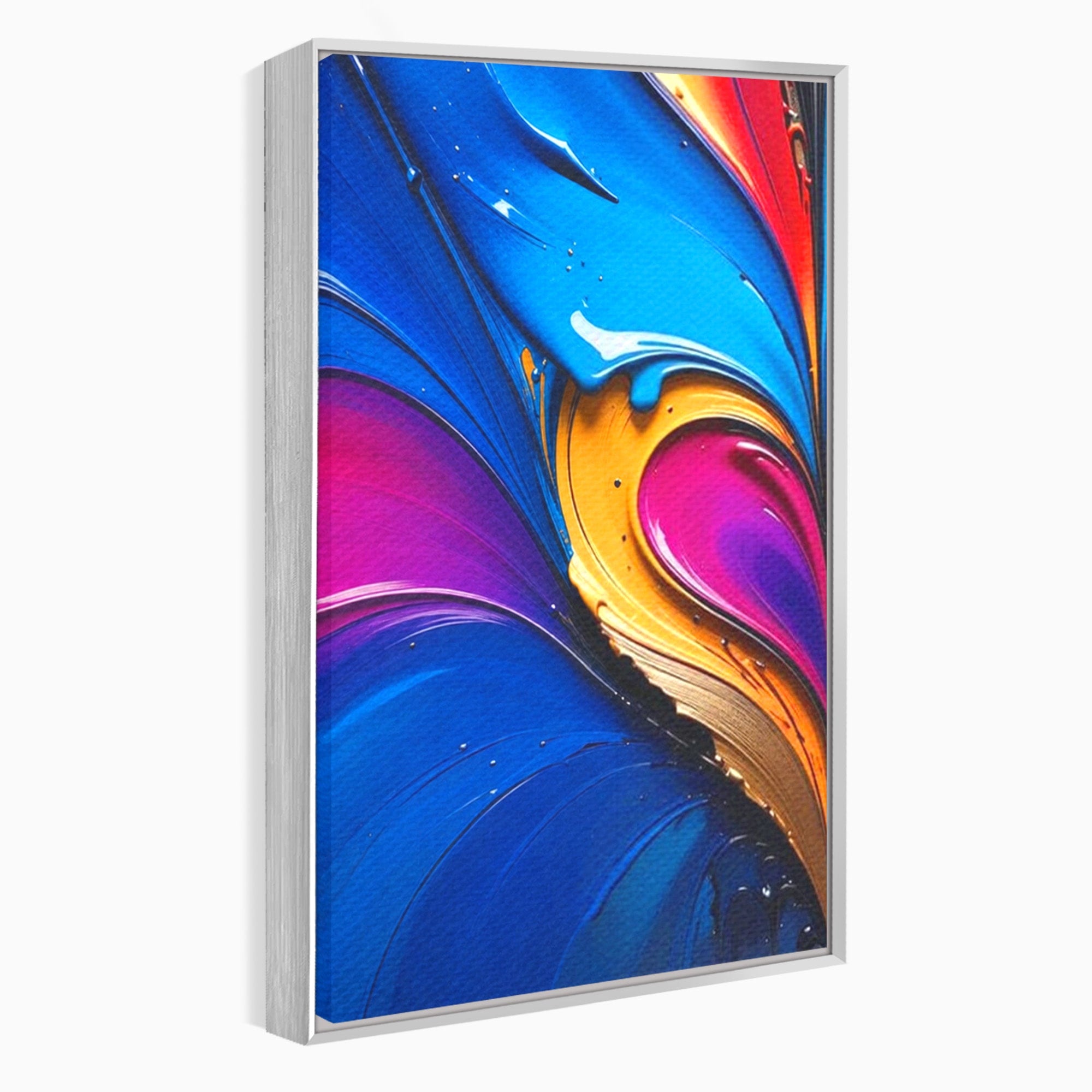 Set 2 Tablouri Canvas Premium LuxCanva® E2-1040, Aripile Vietii, Abstract, Fluid, Texturat, Aripi, Calm, Living Room, Culori vibrante