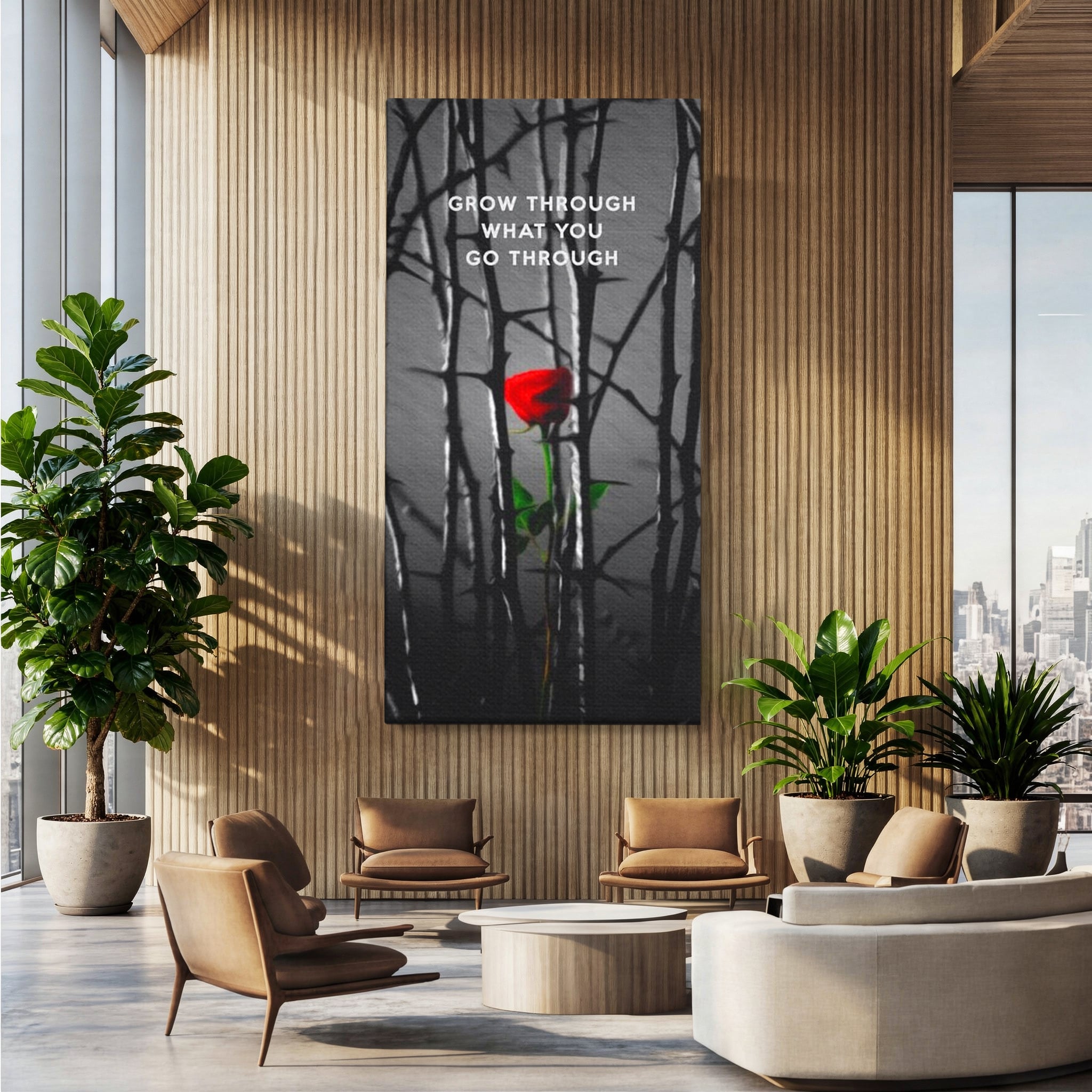 Tablou Canvas Premium LuxCanva® F1000, Puterea de a Inflori , Speranta, Vindecare, Evolutie, Curaj, Perseverenta, Living Room, Culori vibrante
