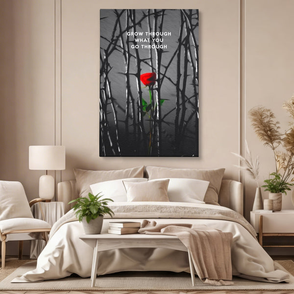 Tablou Canvas Premium LuxCanva® F1000, Puterea de a Inflori , Speranta, Vindecare, Evolutie, Curaj, Perseverenta, Living Room, Culori vibrante