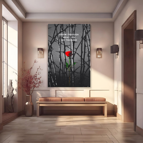 Tablou Canvas Premium LuxCanva® F1000, Puterea de a Inflori , Speranta, Vindecare, Evolutie, Curaj, Perseverenta, Living Room, Culori vibrante