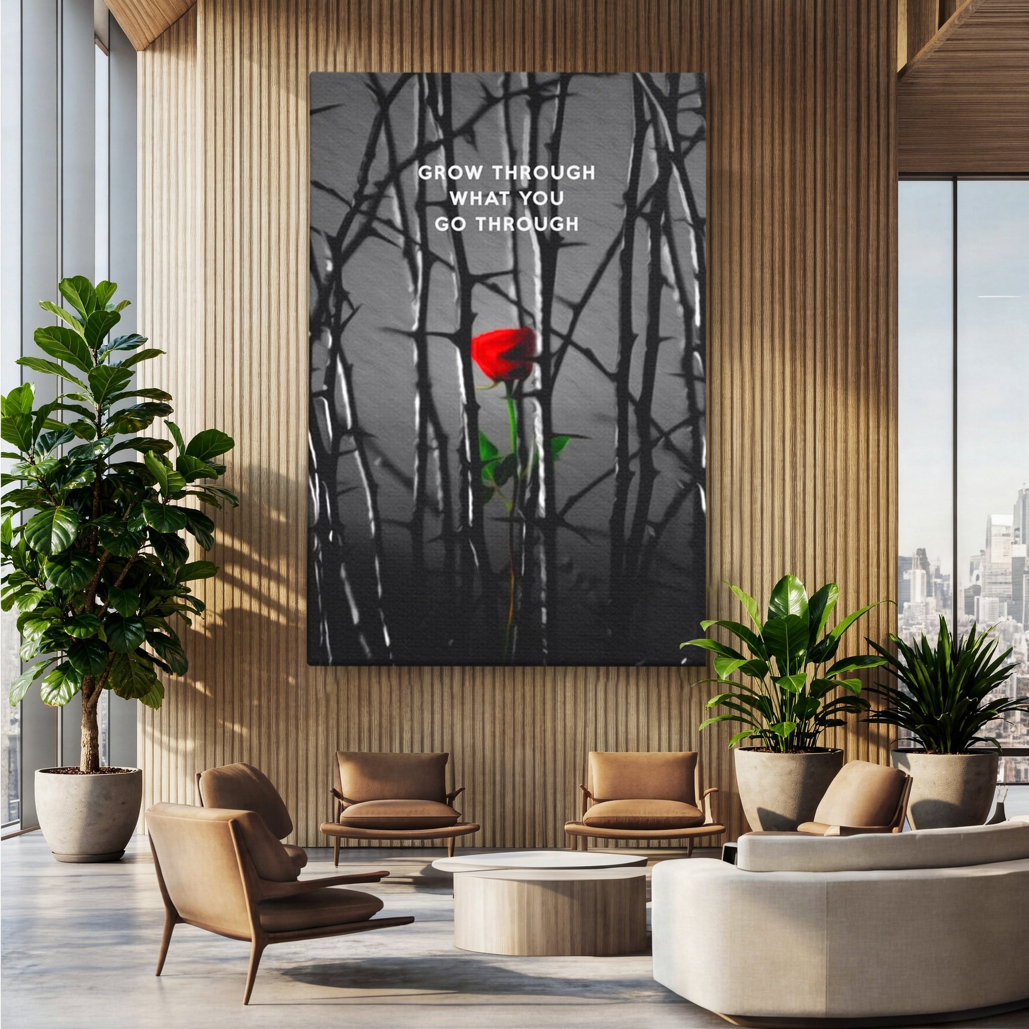 Tablou Canvas Premium LuxCanva® F1000, Puterea de a Inflori , Speranta, Vindecare, Evolutie, Curaj, Perseverenta, Living Room, Culori vibrante
