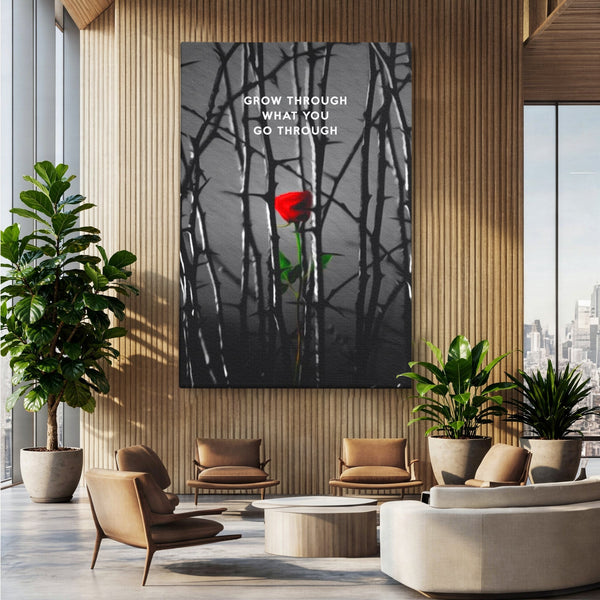 Tablou Canvas Premium LuxCanva® F1000, Puterea de a Inflori , Speranta, Vindecare, Evolutie, Curaj, Perseverenta, Living Room, Culori vibrante