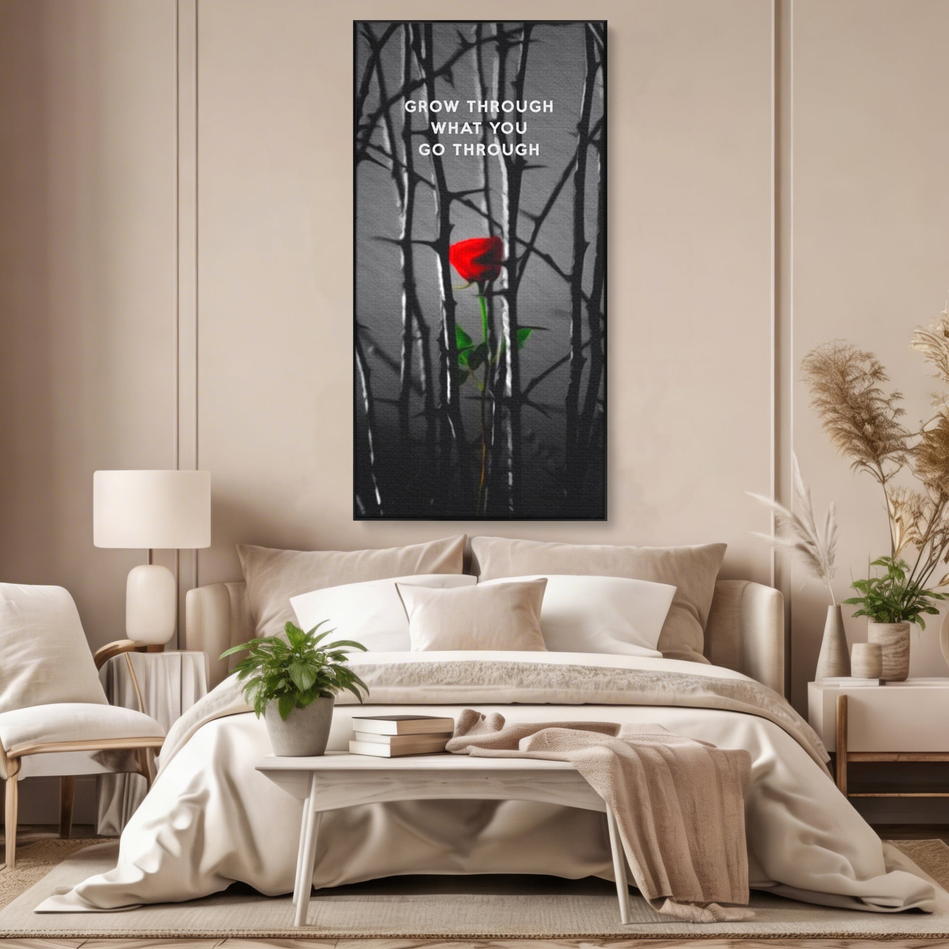 Tablou Canvas Premium LuxCanva® F1000, Puterea de a Inflori , Speranta, Vindecare, Evolutie, Curaj, Perseverenta, Living Room, Culori vibrante