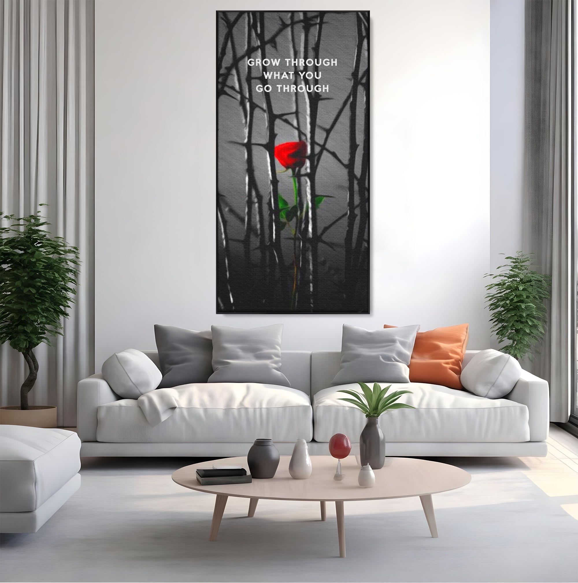 Tablou Canvas Premium LuxCanva® F1000, Puterea de a Inflori , Speranta, Vindecare, Evolutie, Curaj, Perseverenta, Living Room, Culori vibrante