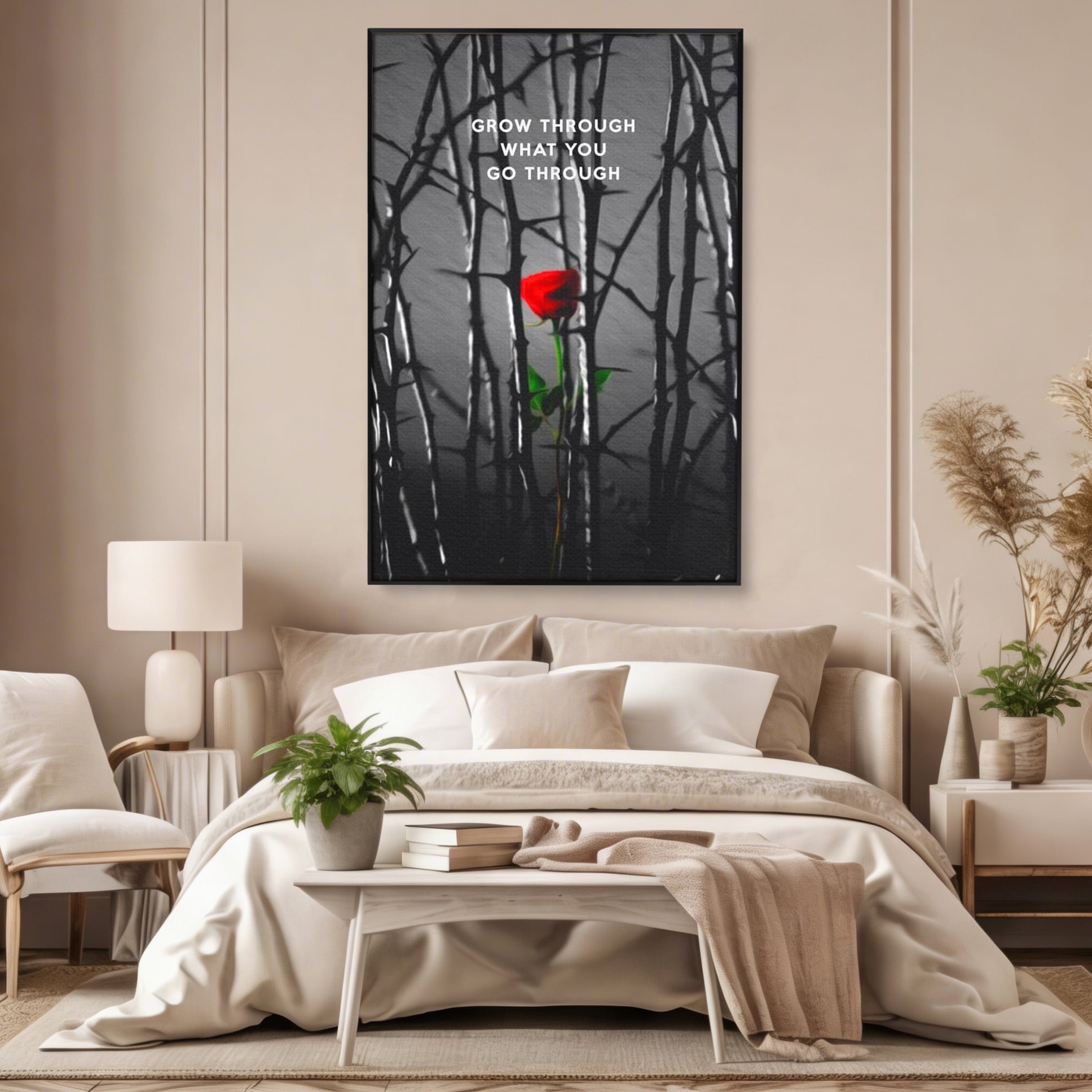 Tablou Canvas Premium LuxCanva® F1000, Puterea de a Inflori , Speranta, Vindecare, Evolutie, Curaj, Perseverenta, Living Room, Culori vibrante