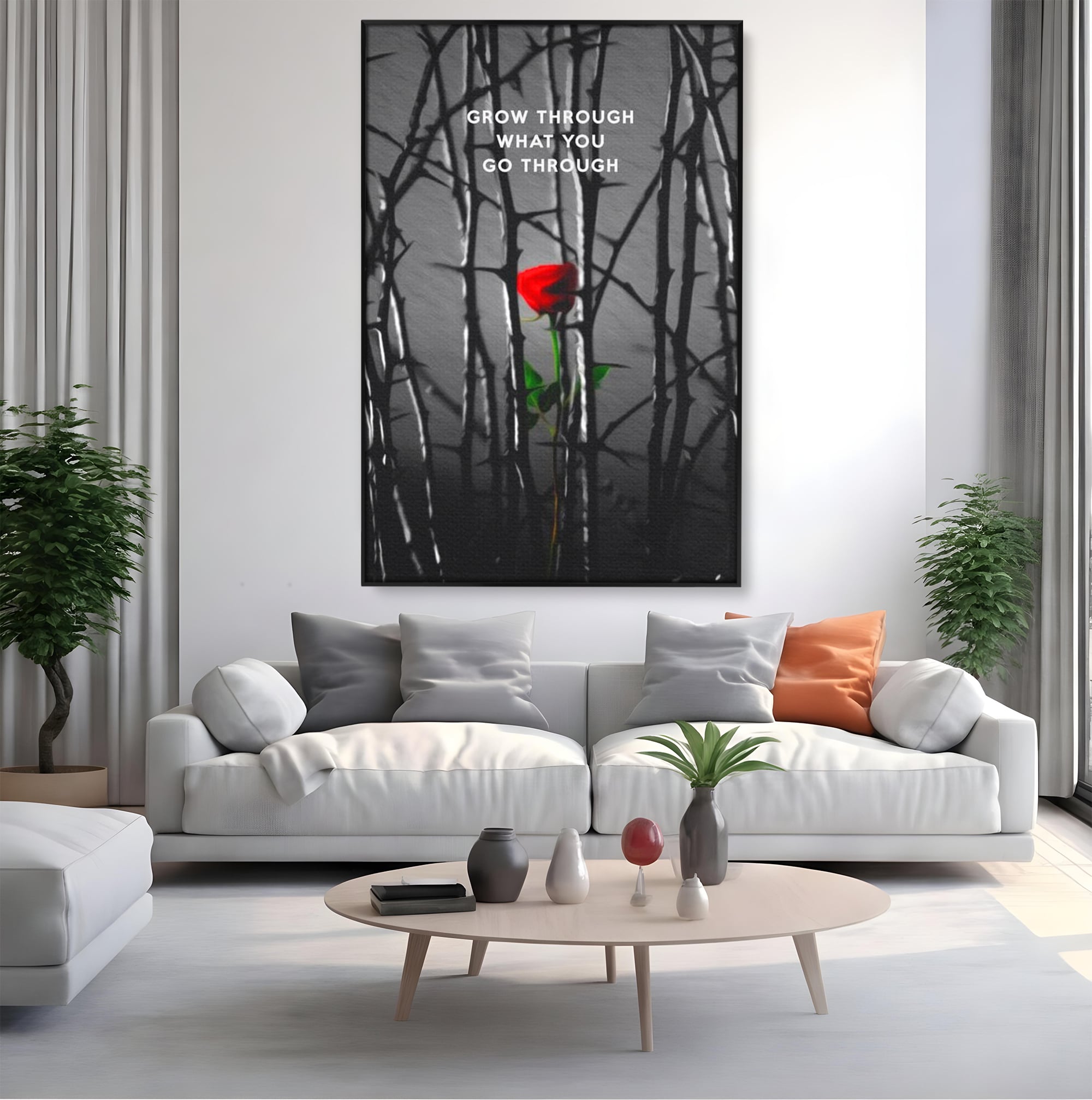 Tablou Canvas Premium LuxCanva® F1000, Puterea de a Inflori , Speranta, Vindecare, Evolutie, Curaj, Perseverenta, Living Room, Culori vibrante