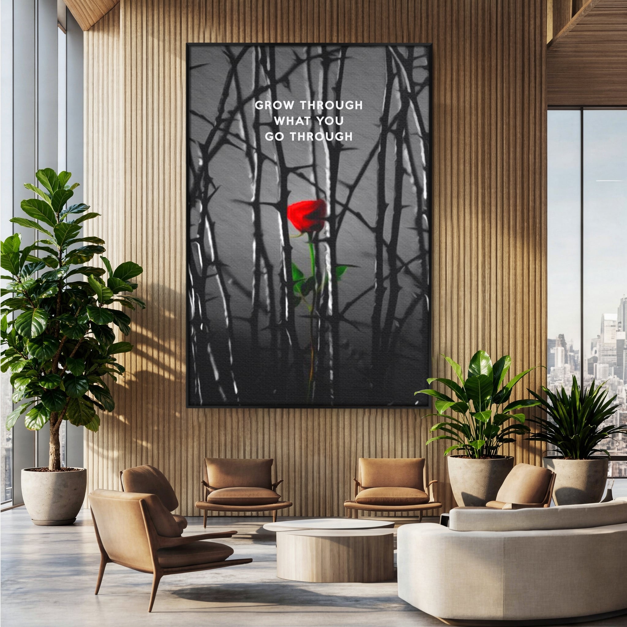 Tablou Canvas Premium LuxCanva® F1000, Puterea de a Inflori , Speranta, Vindecare, Evolutie, Curaj, Perseverenta, Living Room, Culori vibrante