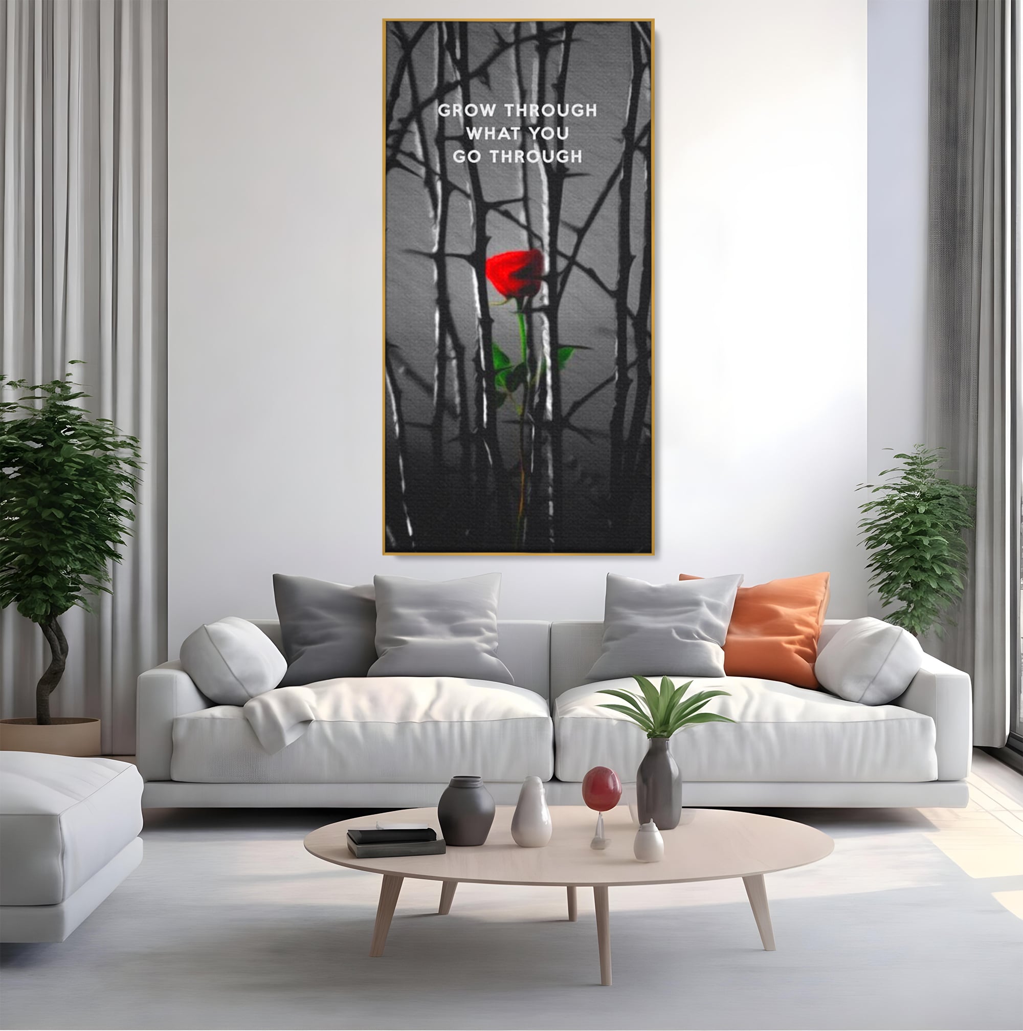 Tablou Canvas Premium LuxCanva® F1000, Puterea de a Inflori , Speranta, Vindecare, Evolutie, Curaj, Perseverenta, Living Room, Culori vibrante