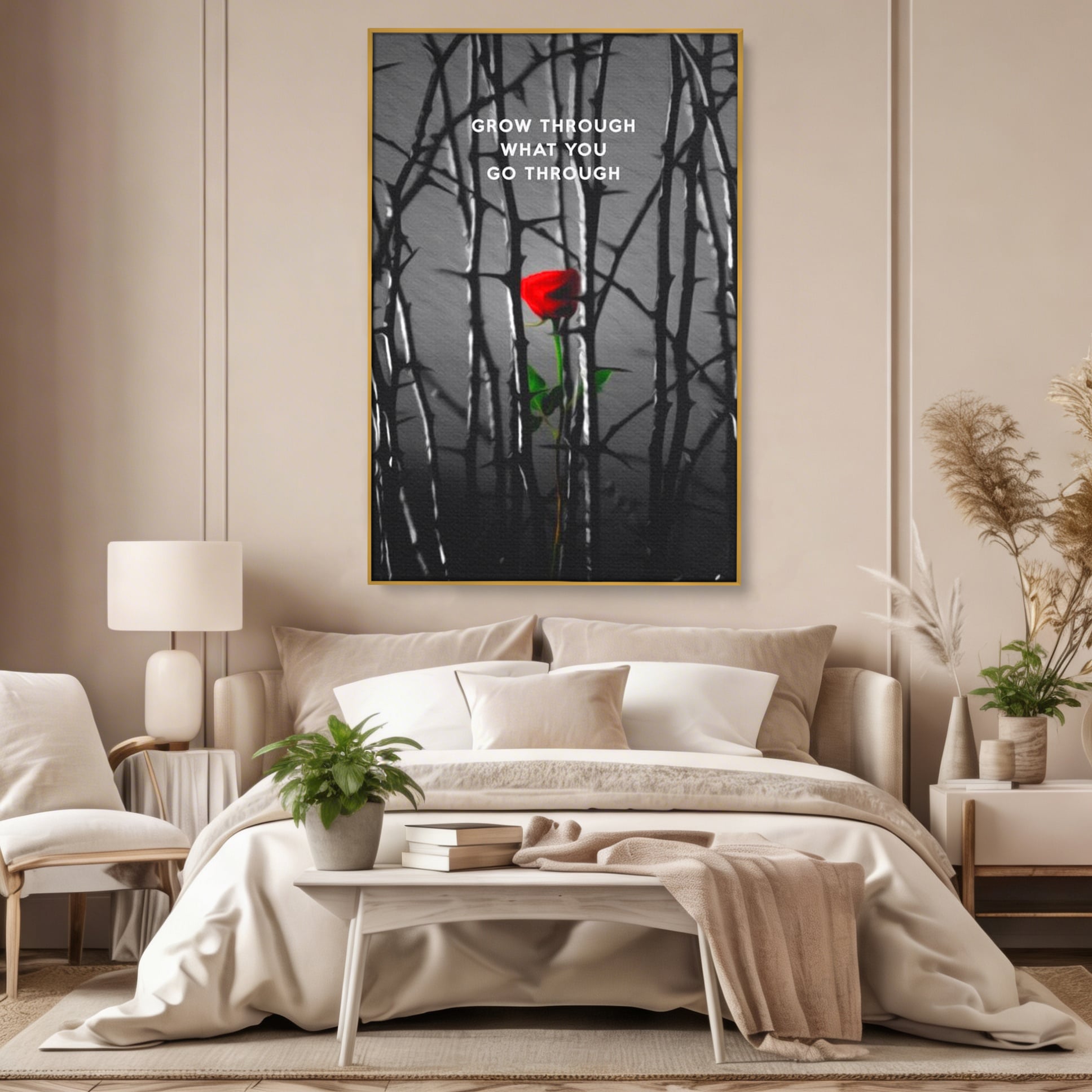 Tablou Canvas Premium LuxCanva® F1000, Puterea de a Inflori , Speranta, Vindecare, Evolutie, Curaj, Perseverenta, Living Room, Culori vibrante