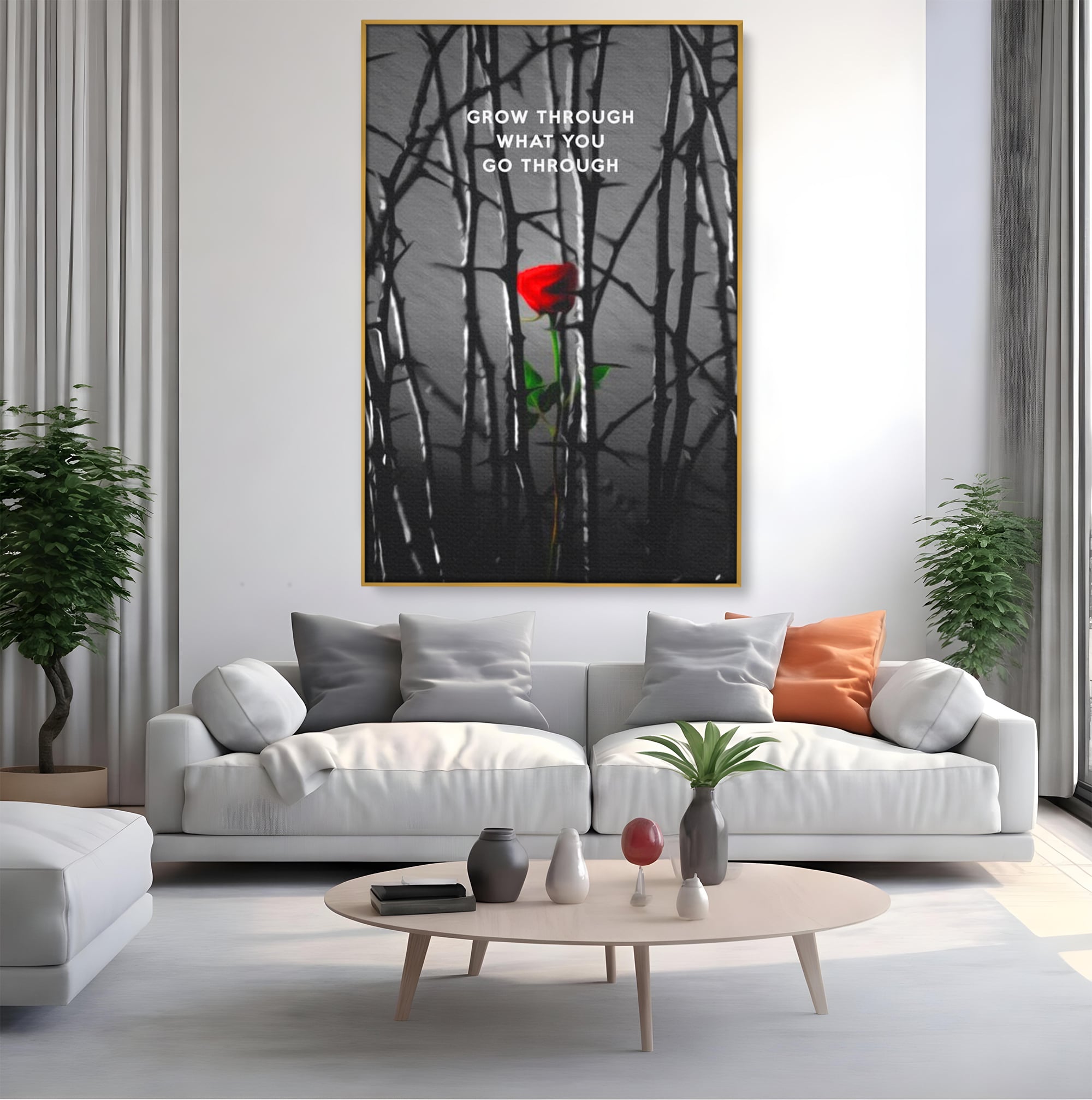 Tablou Canvas Premium LuxCanva® F1000, Puterea de a Inflori , Speranta, Vindecare, Evolutie, Curaj, Perseverenta, Living Room, Culori vibrante