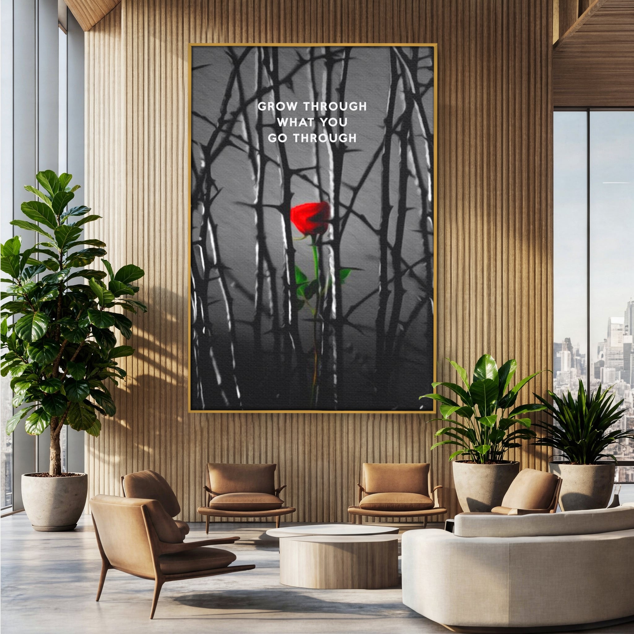Tablou Canvas Premium LuxCanva® F1000, Puterea de a Inflori , Speranta, Vindecare, Evolutie, Curaj, Perseverenta, Living Room, Culori vibrante