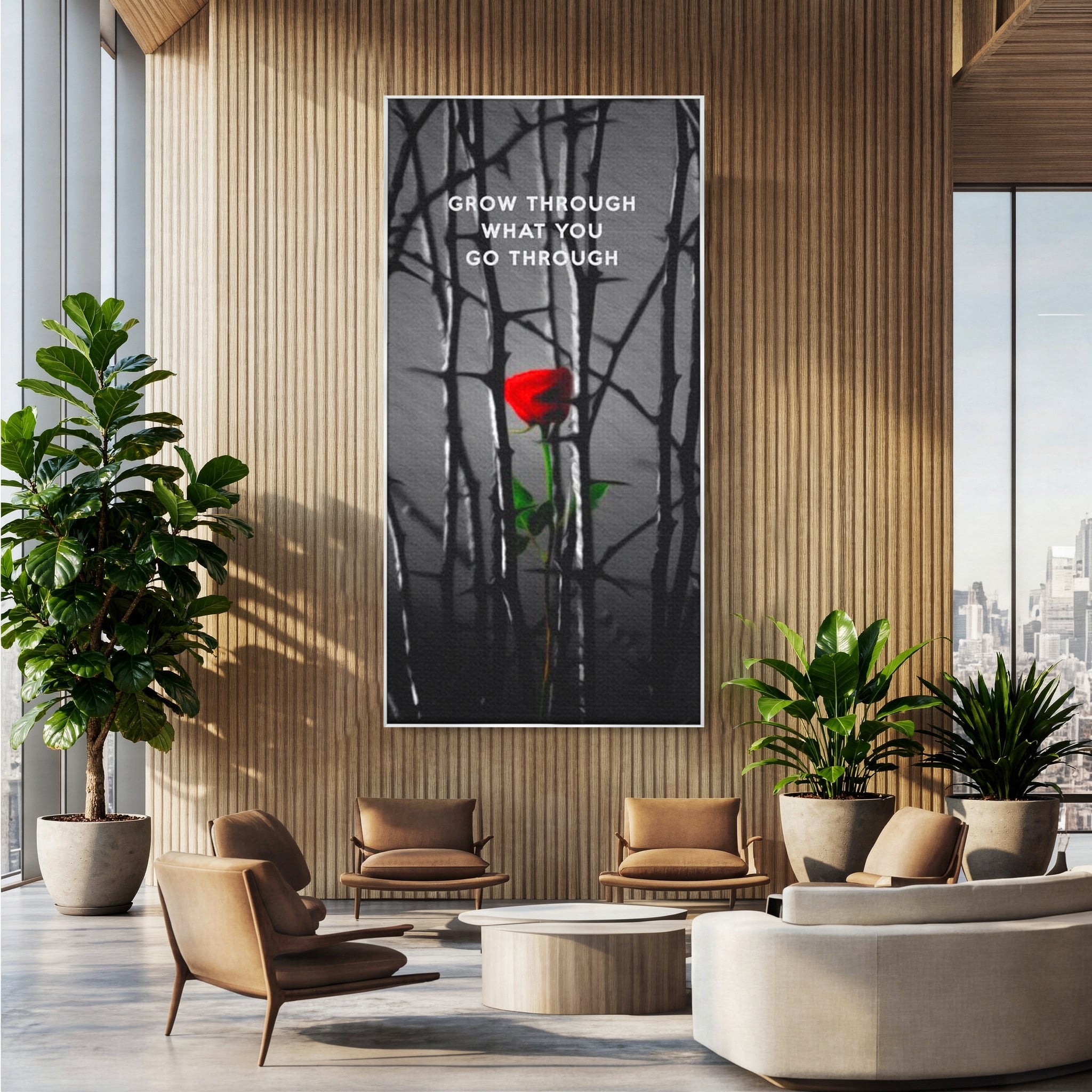Tablou Canvas Premium LuxCanva® F1000, Puterea de a Inflori , Speranta, Vindecare, Evolutie, Curaj, Perseverenta, Living Room, Culori vibrante