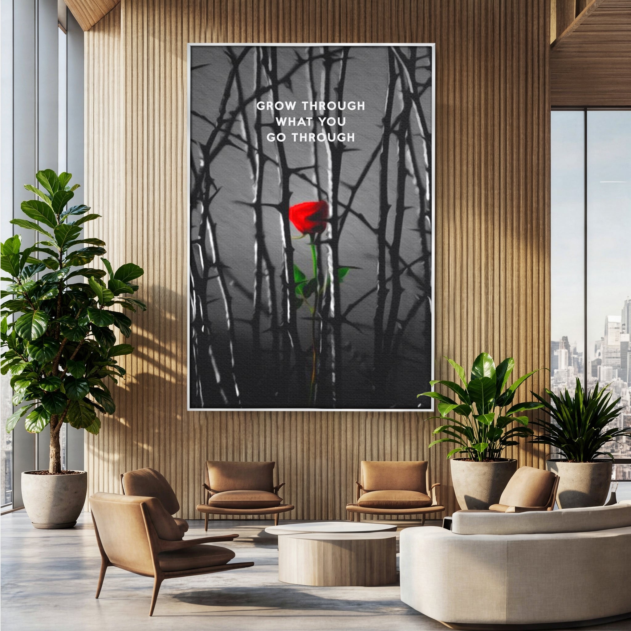 Tablou Canvas Premium LuxCanva® F1000, Puterea de a Inflori , Speranta, Vindecare, Evolutie, Curaj, Perseverenta, Living Room, Culori vibrante