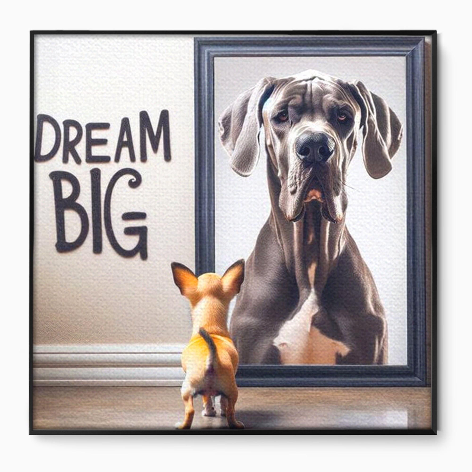 Leinwandbilder Premium LuxCanva® F1001, Die Macht der Träume, Inspiration, Ehrgeiz, Ziele, Gewinner, Hunde, Wohnzimmer, Lebendige Farben