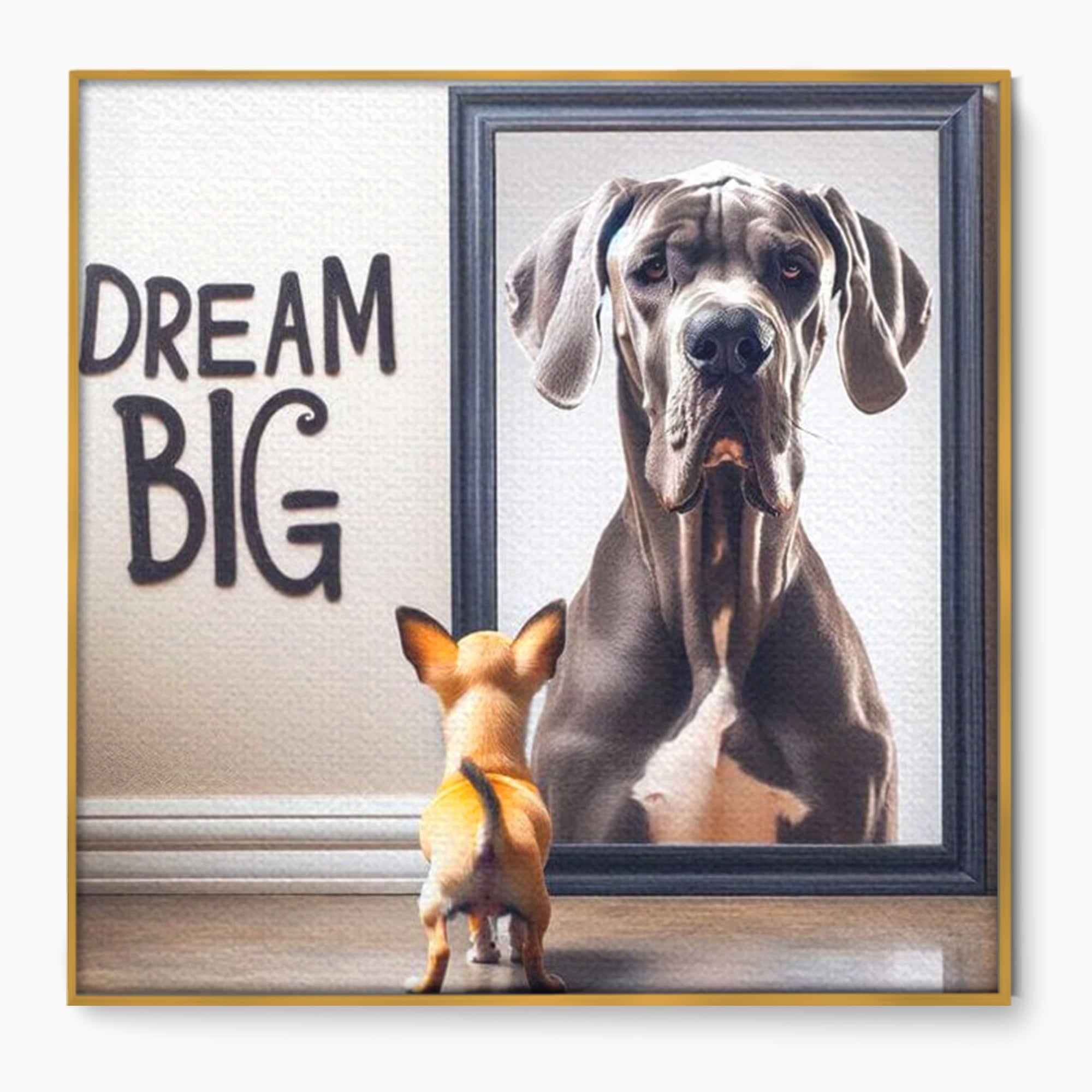 Leinwandbilder Premium LuxCanva® F1001, Die Macht der Träume, Inspiration, Ehrgeiz, Ziele, Gewinner, Hunde, Wohnzimmer, Lebendige Farben