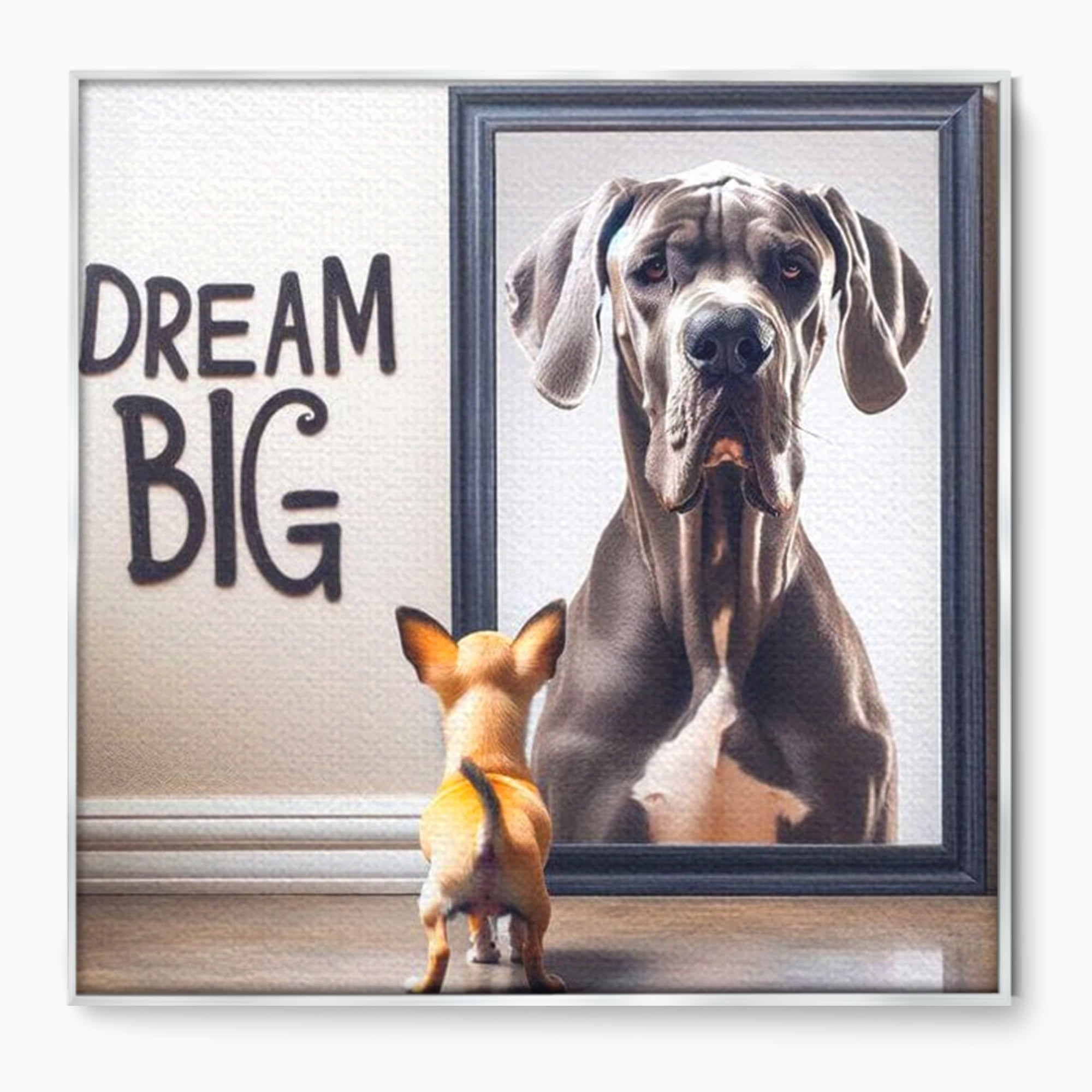 Leinwandbilder Premium LuxCanva® F1001, Die Macht der Träume, Inspiration, Ehrgeiz, Ziele, Gewinner, Hunde, Wohnzimmer, Lebendige Farben
