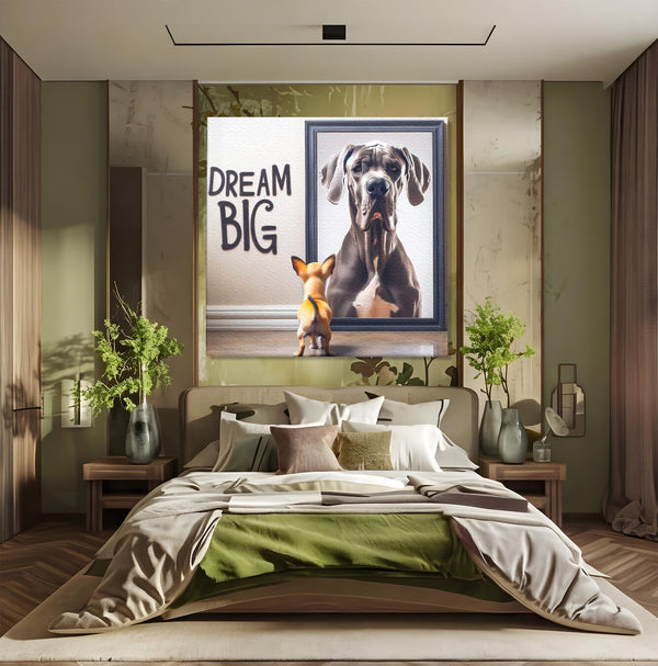 Leinwandbilder Premium LuxCanva® F1001, Die Macht der Träume, Inspiration, Ehrgeiz, Ziele, Gewinner, Hunde, Wohnzimmer, Lebendige Farben