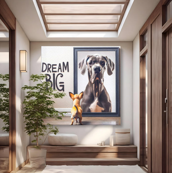 Leinwandbilder Premium LuxCanva® F1001, Die Macht der Träume, Inspiration, Ehrgeiz, Ziele, Gewinner, Hunde, Wohnzimmer, Lebendige Farben