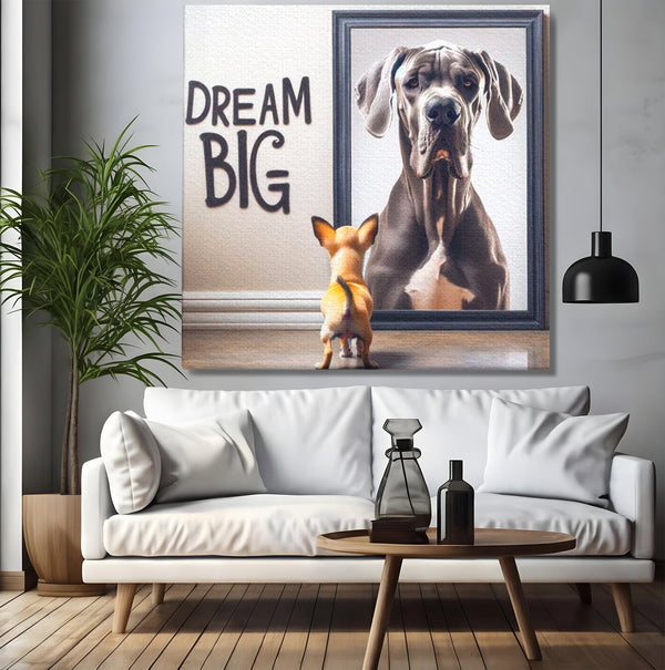 Leinwandbilder Premium LuxCanva® F1001, Die Macht der Träume, Inspiration, Ehrgeiz, Ziele, Gewinner, Hunde, Wohnzimmer, Lebendige Farben