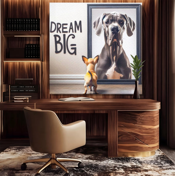 Leinwandbilder Premium LuxCanva® F1001, Die Macht der Träume, Inspiration, Ehrgeiz, Ziele, Gewinner, Hunde, Wohnzimmer, Lebendige Farben