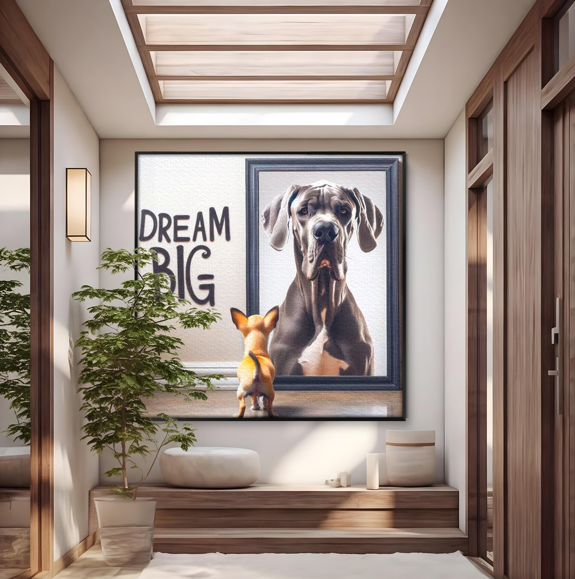Leinwandbilder Premium LuxCanva® F1001, Die Macht der Träume, Inspiration, Ehrgeiz, Ziele, Gewinner, Hunde, Wohnzimmer, Lebendige Farben