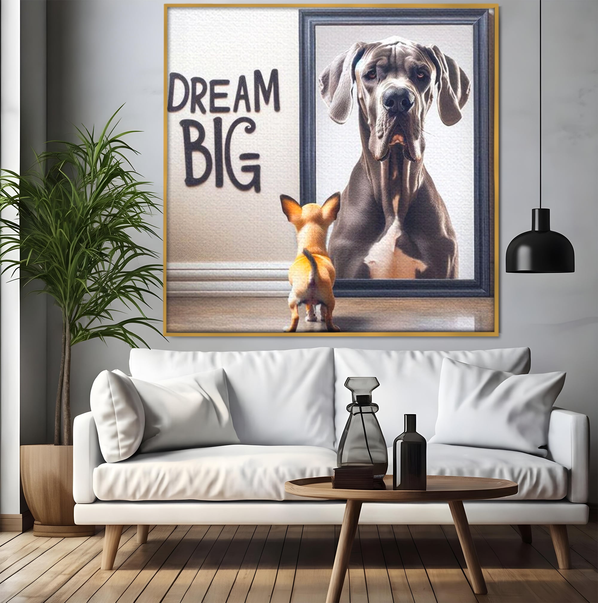 Leinwandbilder Premium LuxCanva® F1001, Die Macht der Träume, Inspiration, Ehrgeiz, Ziele, Gewinner, Hunde, Wohnzimmer, Lebendige Farben
