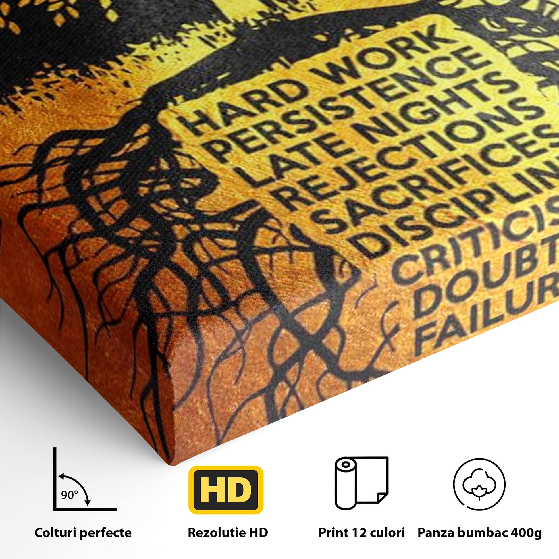 Leinwandbilder Leinwandbilder Premium LuxCanva® F1003, Roots of Success , Opfer, Aufopferung, Arbeit, Gewinner, Wurzeln, Baum, Wohnzimmer, Lebendige Farben
