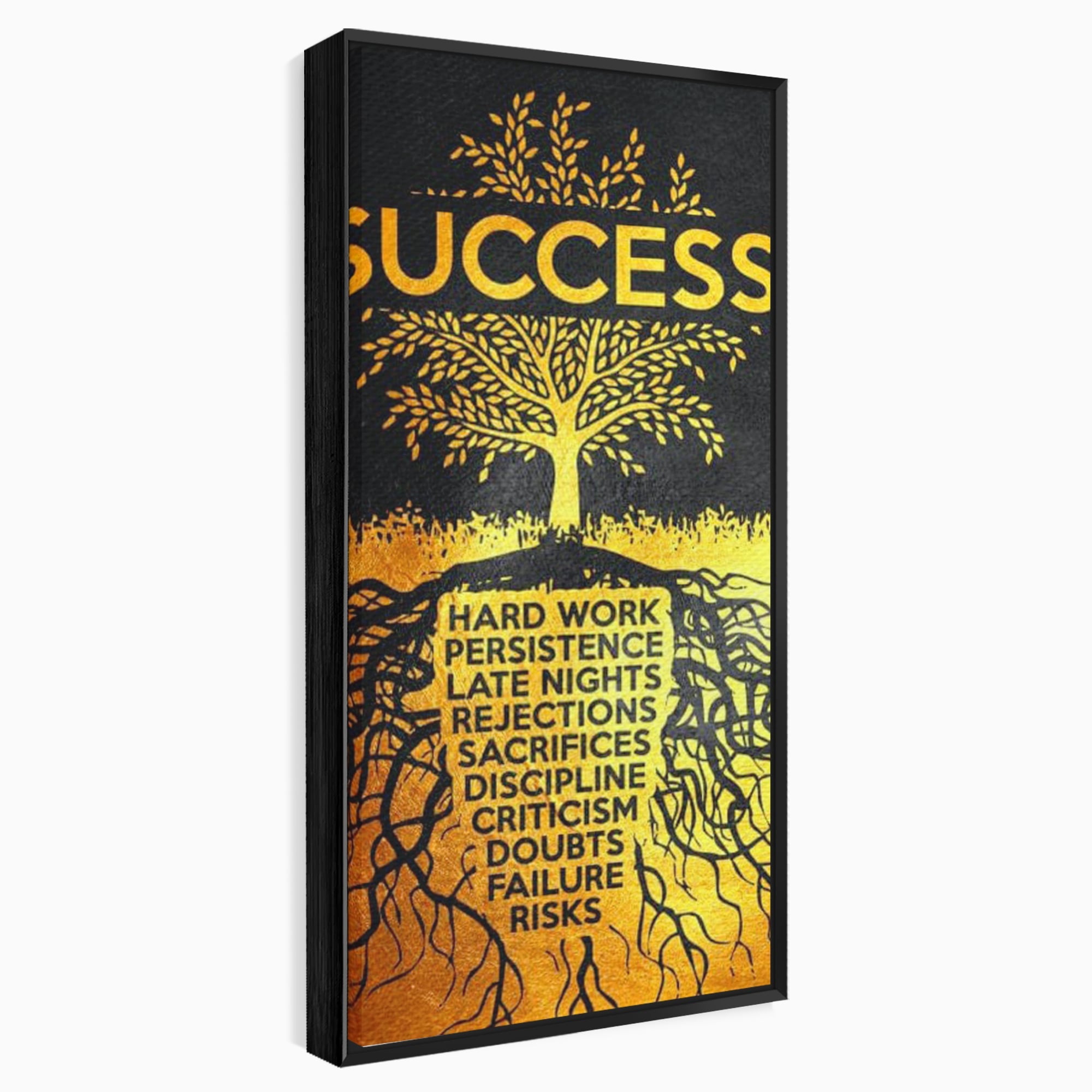 Leinwandbilder Leinwandbilder Premium LuxCanva® F1003, Roots of Success , Opfer, Aufopferung, Arbeit, Gewinner, Wurzeln, Baum, Wohnzimmer, Lebendige Farben
