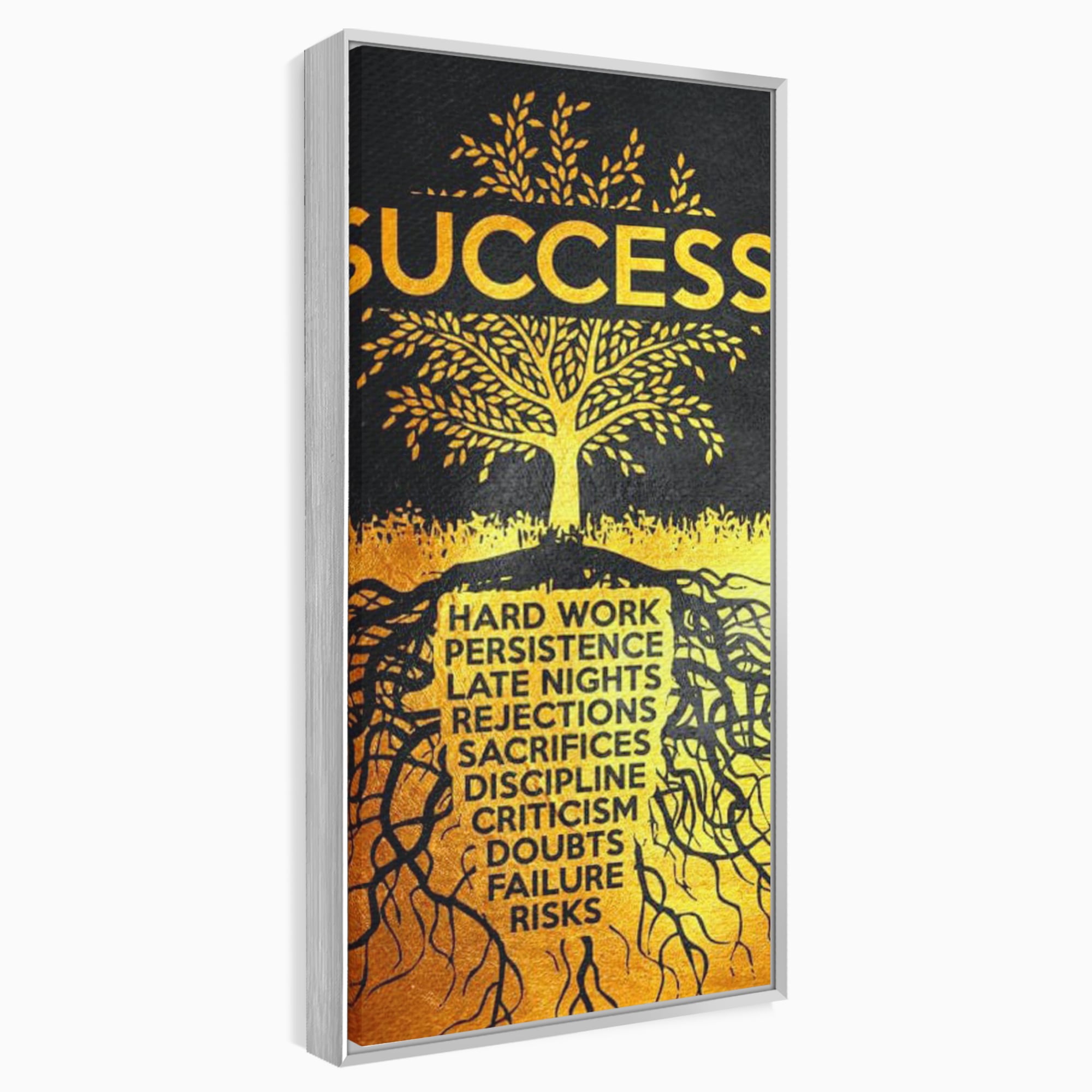 Leinwandbilder Leinwandbilder Premium LuxCanva® F1003, Roots of Success , Opfer, Aufopferung, Arbeit, Gewinner, Wurzeln, Baum, Wohnzimmer, Lebendige Farben