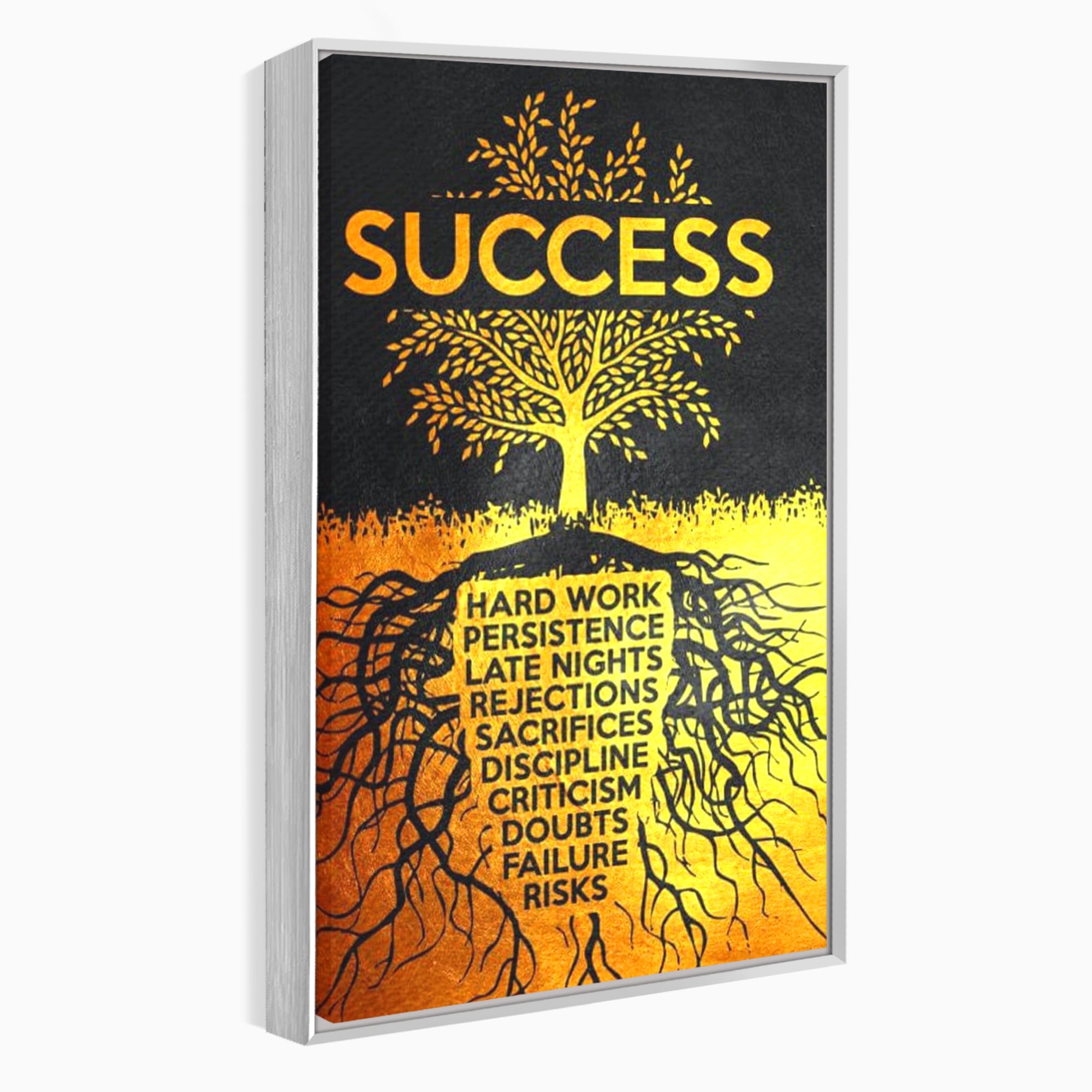 Leinwandbilder Leinwandbilder Premium LuxCanva® F1003, Roots of Success , Opfer, Aufopferung, Arbeit, Gewinner, Wurzeln, Baum, Wohnzimmer, Lebendige Farben