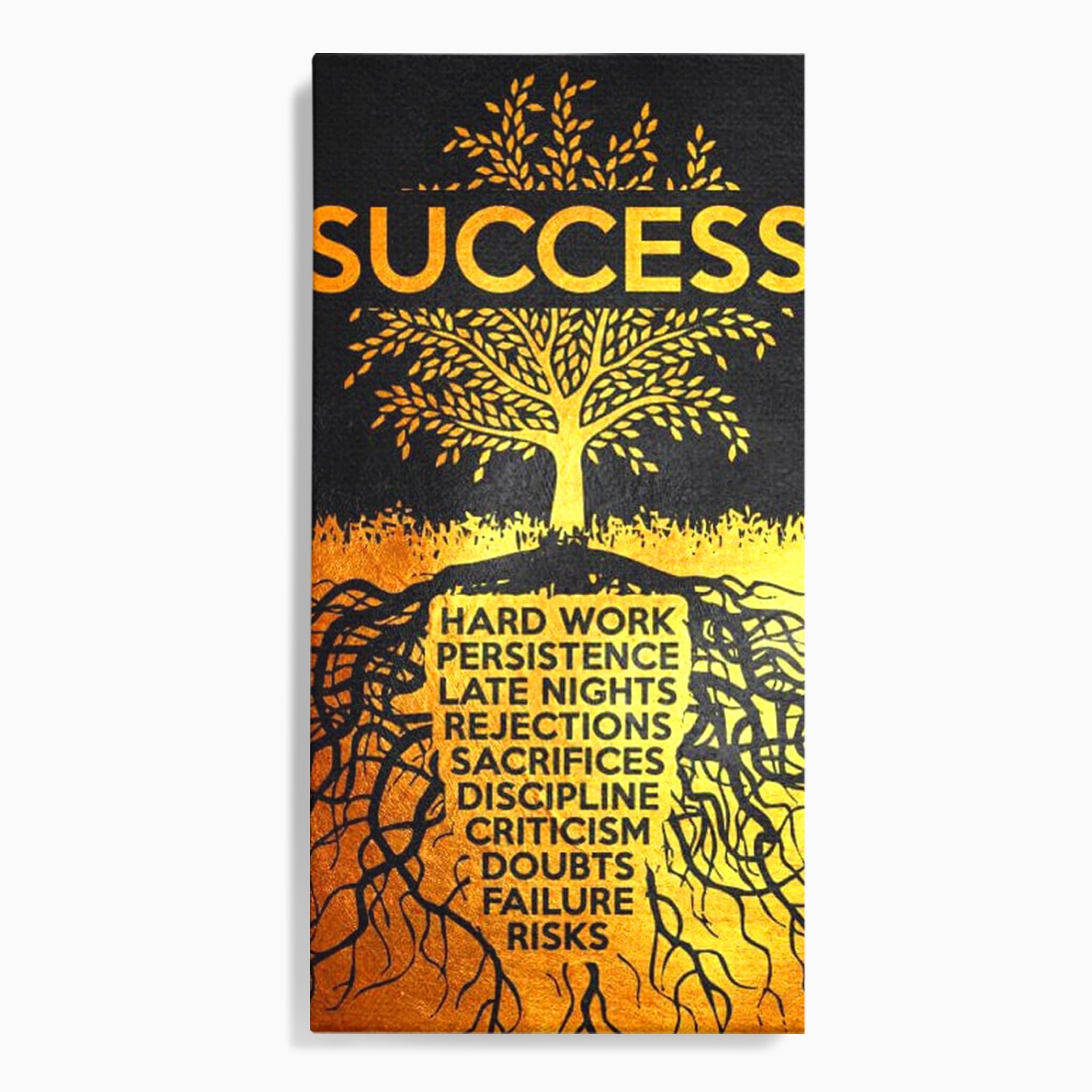 Leinwandbilder Leinwandbilder Premium LuxCanva® F1003, Roots of Success , Opfer, Aufopferung, Arbeit, Gewinner, Wurzeln, Baum, Wohnzimmer, Lebendige Farben
