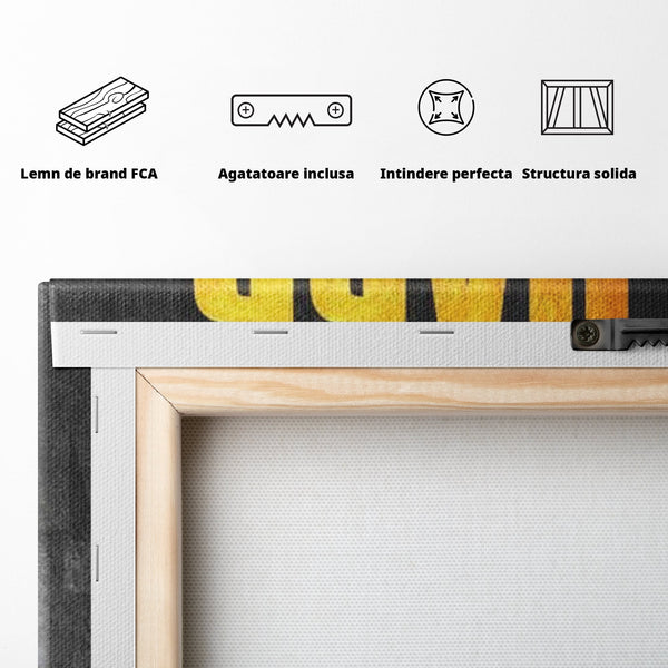 Tablou Canvas Premium LuxCanva® F1004, Munca Invinge Talentul , Succes, Dedicare, Efort, Inspirational, Progres, Living Room, Culori vibrante