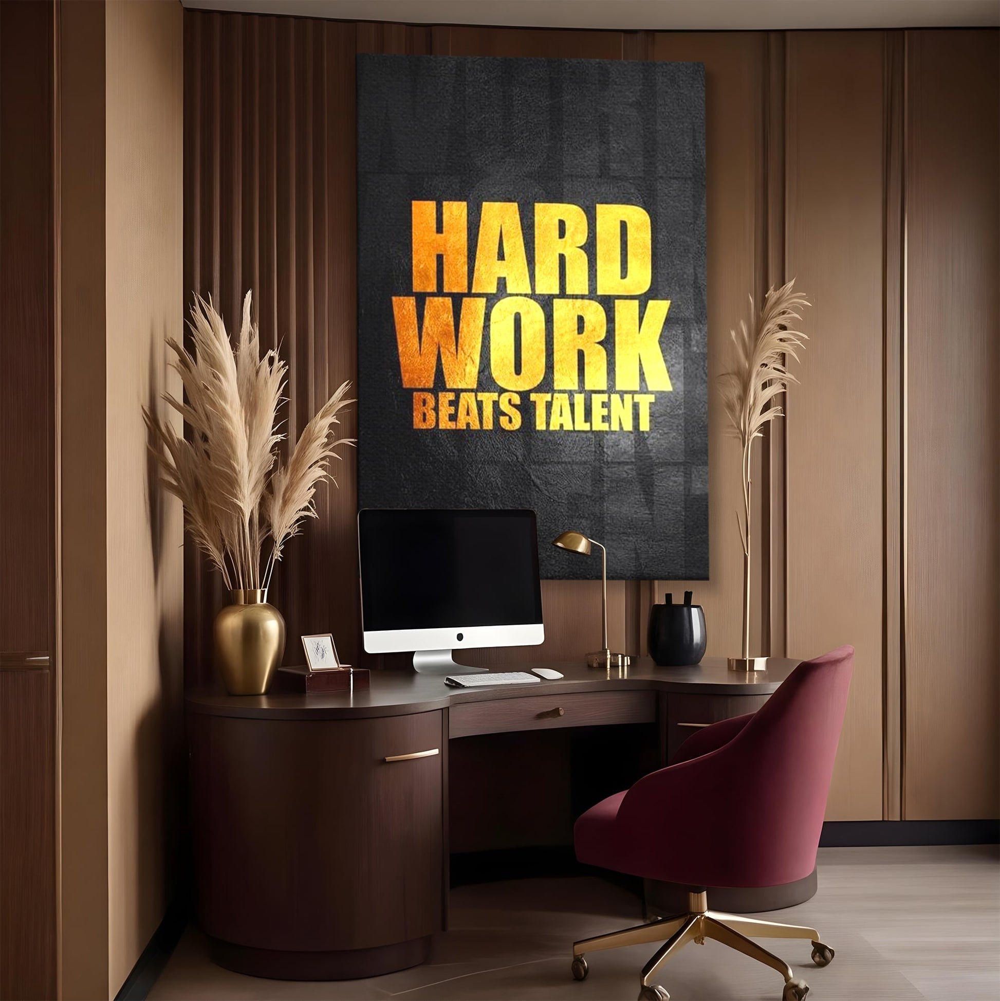 Tablou Canvas Premium LuxCanva® F1004, Munca Invinge Talentul , Succes, Dedicare, Efort, Inspirational, Progres, Living Room, Culori vibrante