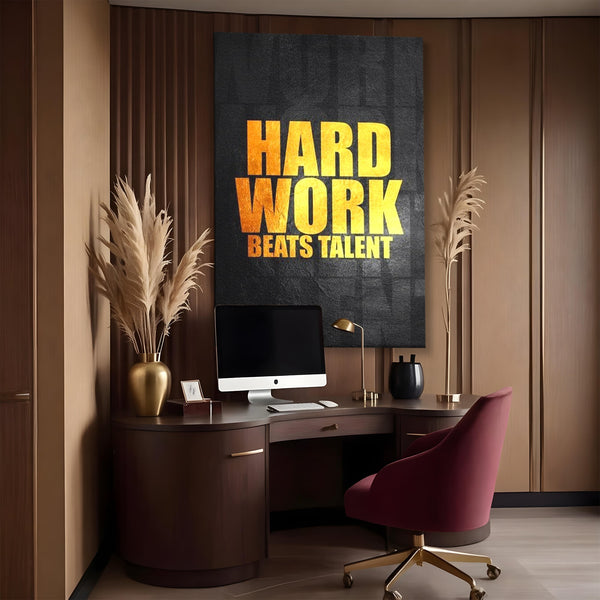 Tablou Canvas Premium LuxCanva® F1004, Munca Invinge Talentul , Succes, Dedicare, Efort, Inspirational, Progres, Living Room, Culori vibrante