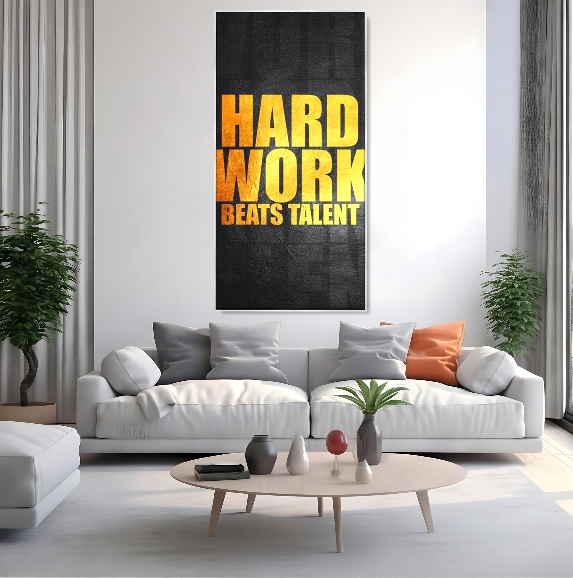 Tablou Canvas Premium LuxCanva® F1004, Munca Invinge Talentul , Succes, Dedicare, Efort, Inspirational, Progres, Living Room, Culori vibrante