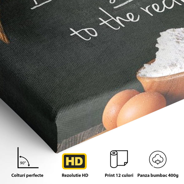 Tablou Canvas Premium LuxCanva® F1006, Bucataria cu Suflet ,  Gatit, Culinar, Gastronomie, Bucatar, Retete, Living Room, Culori vibrante