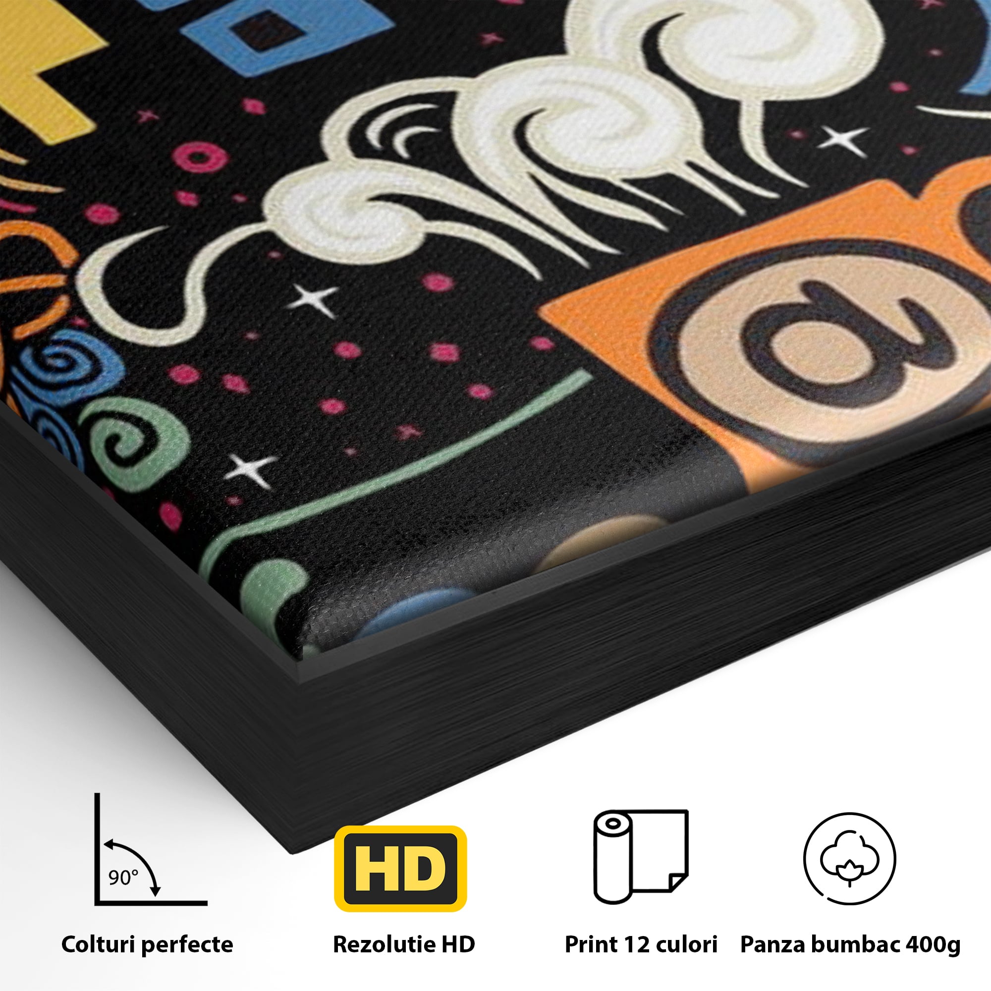Tablou Canvas Premium LuxCanva® F1010, Pauza de Cafea ,  Energie, Aroma, Mireasma, Cafenea, Pauza, Socializare, Living, Birou, Culori vibrante