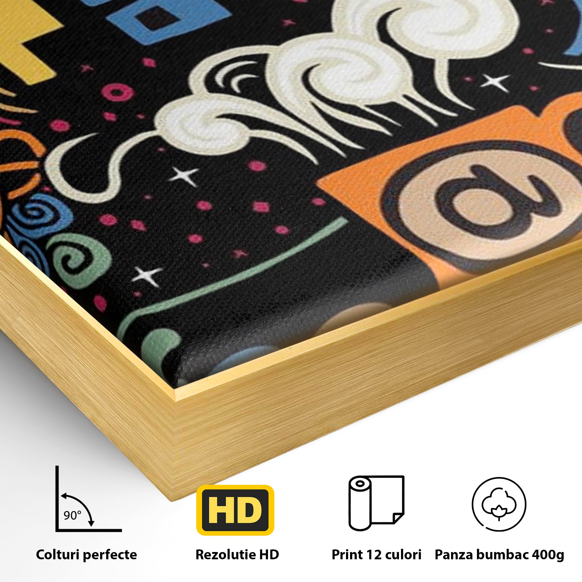 Tablou Canvas Premium LuxCanva® F1010, Pauza de Cafea ,  Energie, Aroma, Mireasma, Cafenea, Pauza, Socializare, Living, Birou, Culori vibrante