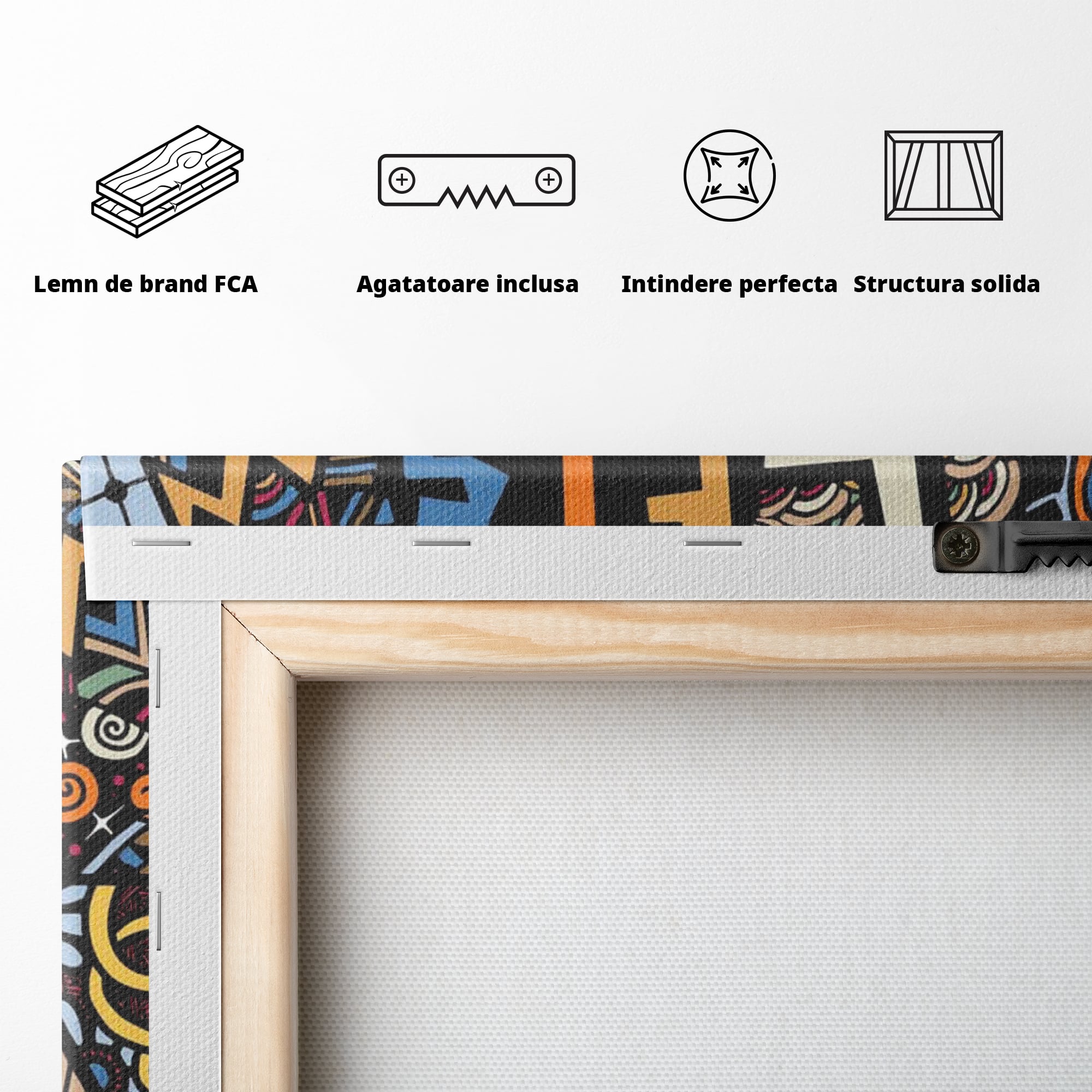 Tablou Canvas Premium LuxCanva® F1010, Pauza de Cafea ,  Energie, Aroma, Mireasma, Cafenea, Pauza, Socializare, Living, Birou, Culori vibrante