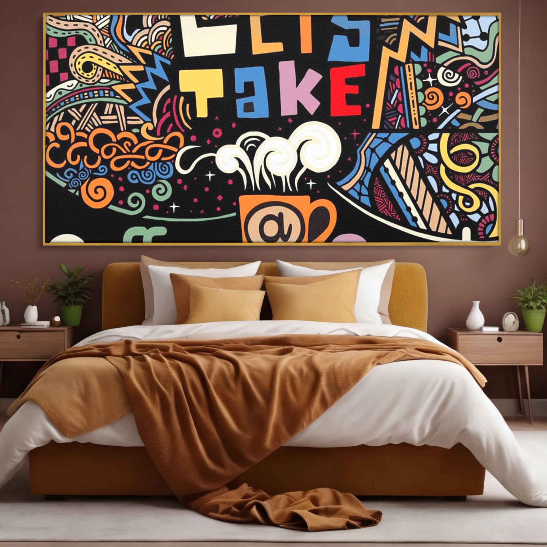 Tablou Canvas Premium LuxCanva® F1010, Pauza de Cafea ,  Energie, Aroma, Mireasma, Cafenea, Pauza, Socializare, Living, Birou, Culori vibrante